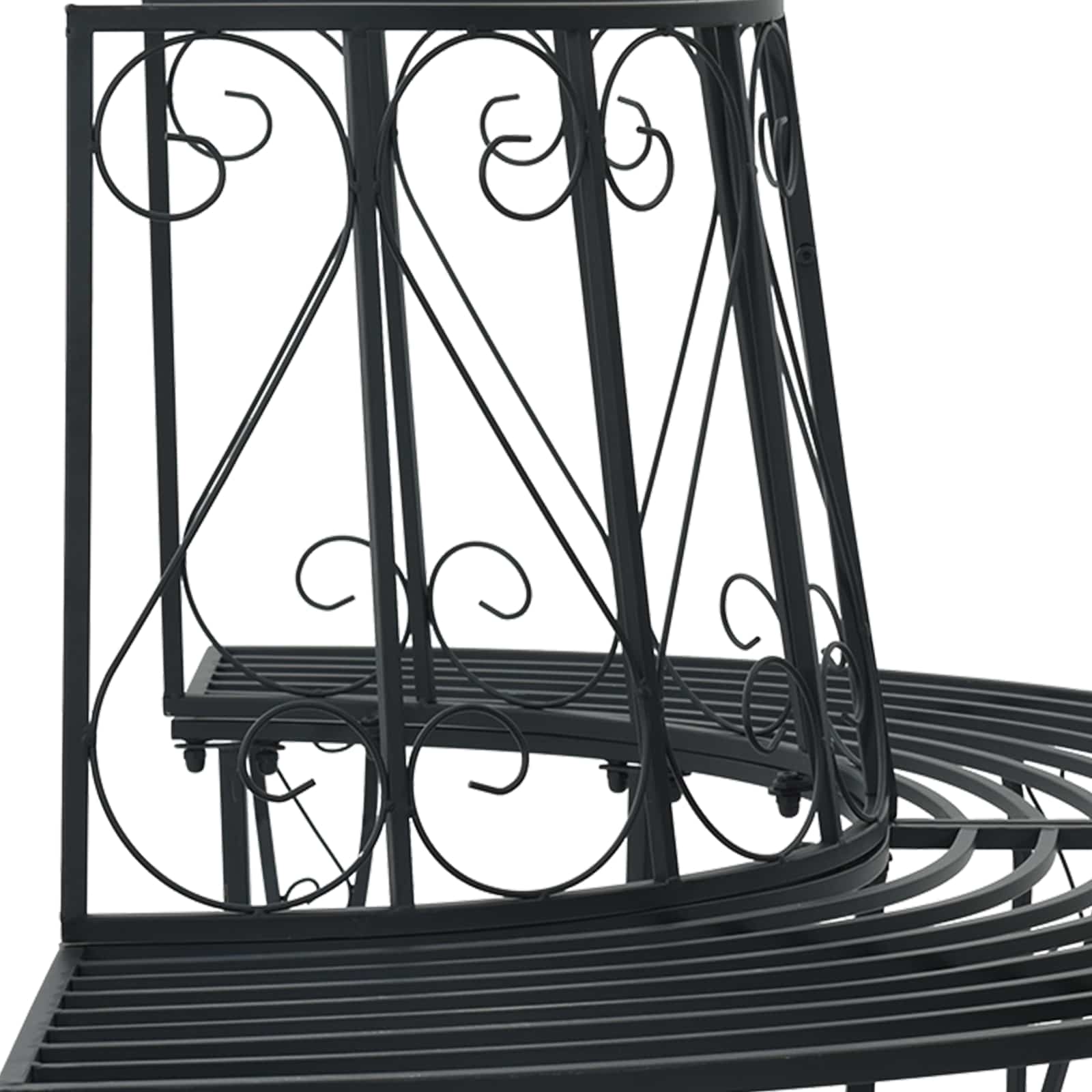 Klupa pod drvetom 4-Broj sjedala 160 x 80 x 89 cm Čelik Crna