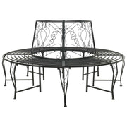 Klupa pod drvetom 8-Broj sjedala Ø 160 x 89 cm Čelik Crna