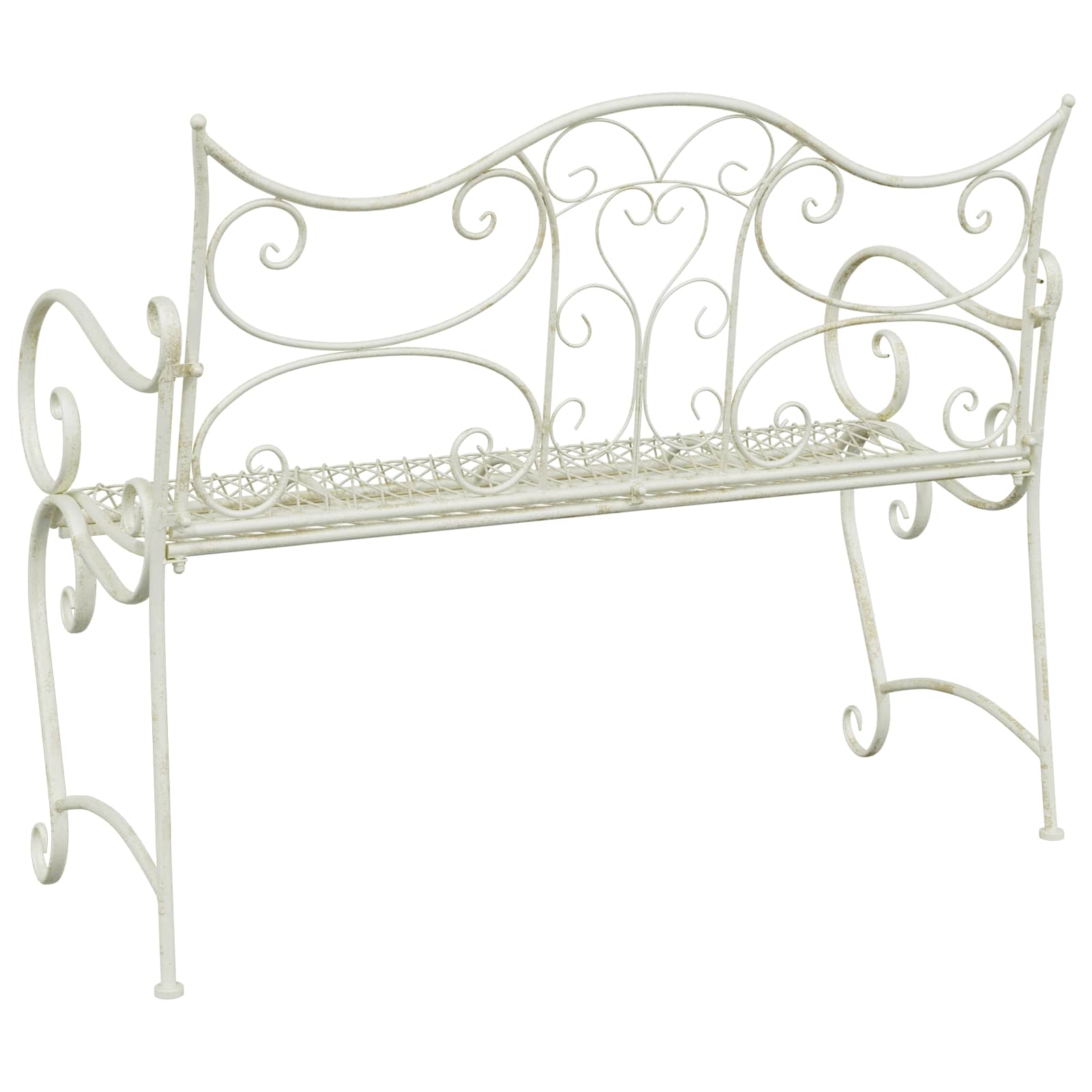 Vrtna klupa 2-Broj sjedala 114 x 56,5 x 90 cm Čelik Antič White