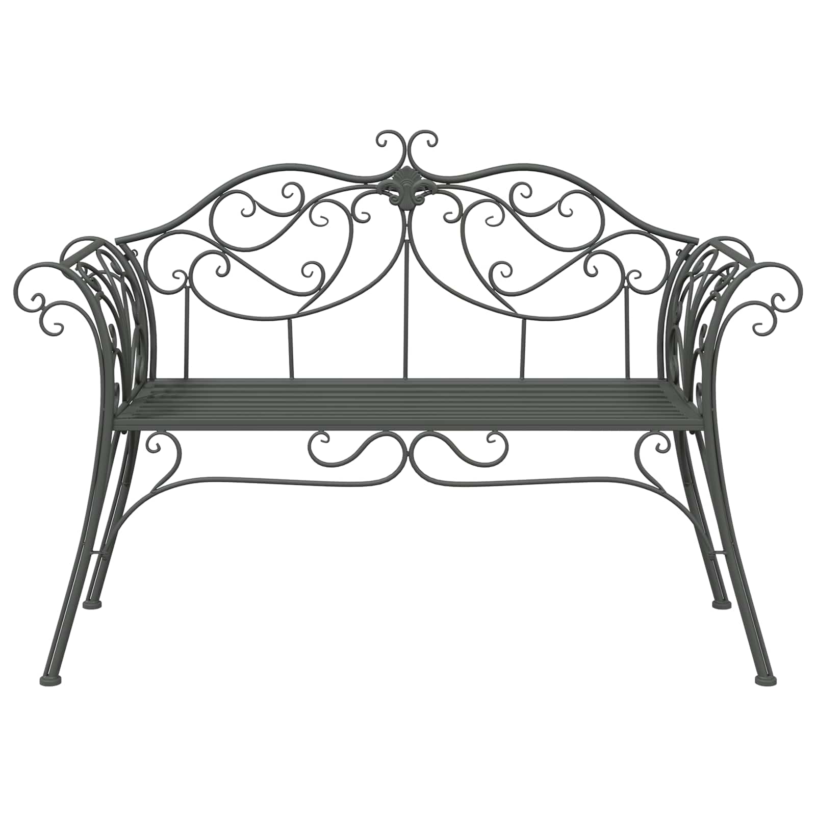Vrtna klupa 2-Broj sjedala 130 x 47 x 90 cm Čelik Srebrno Siva