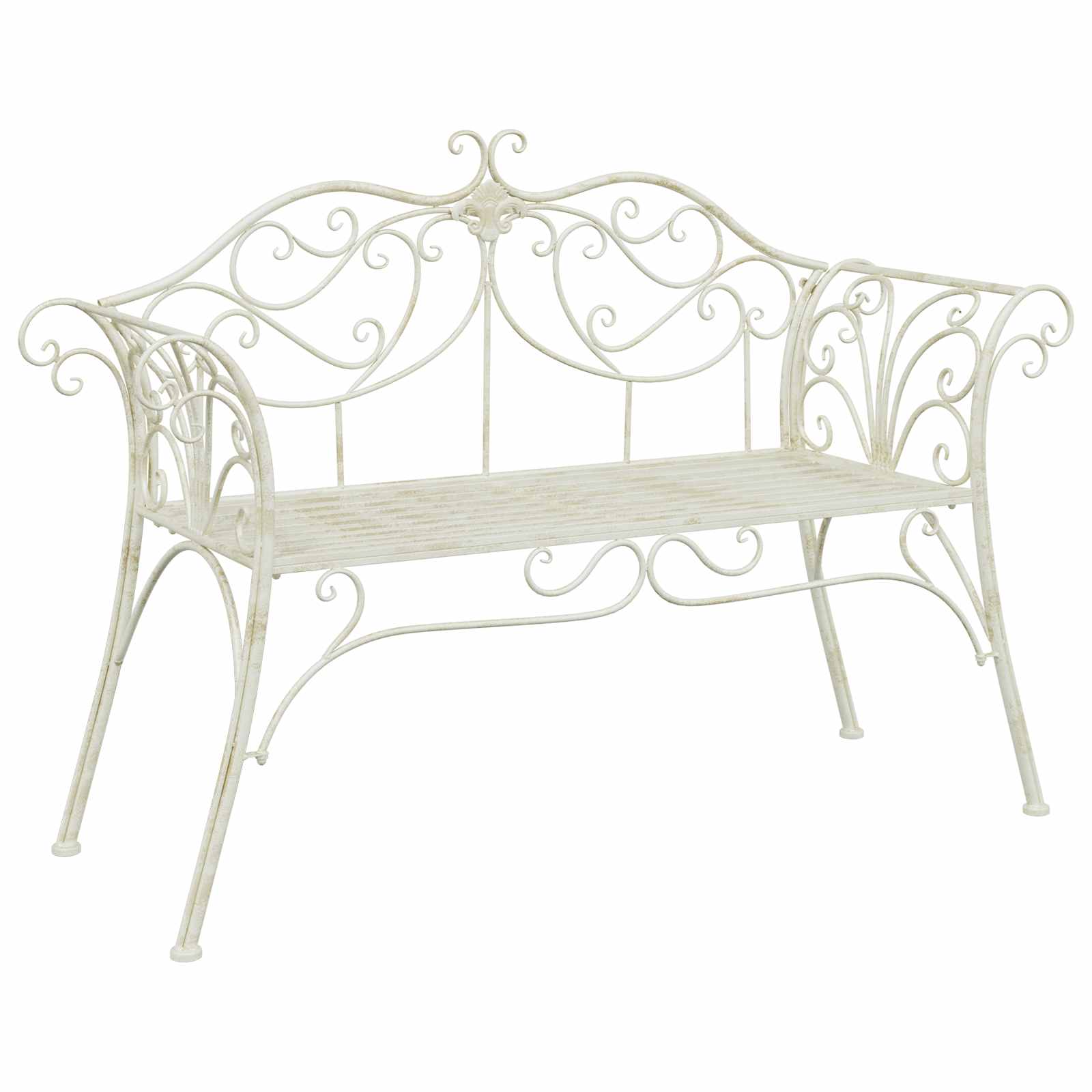 Vrtna klupa 2-Broj sjedala 130 x 47 x 90 cm Čelik Antič White