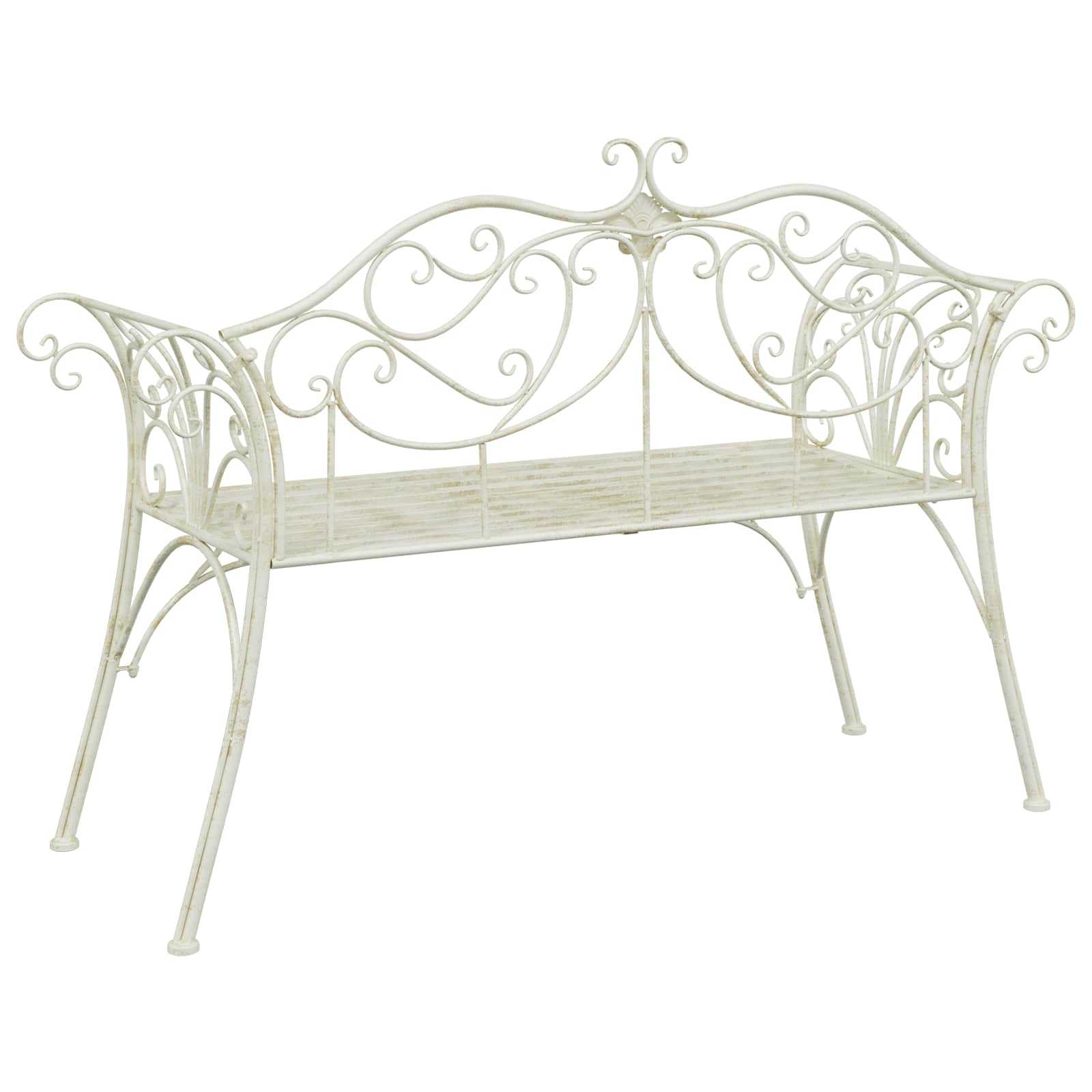 Vrtna klupa 2-Broj sjedala 130 x 47 x 90 cm Čelik Antič White