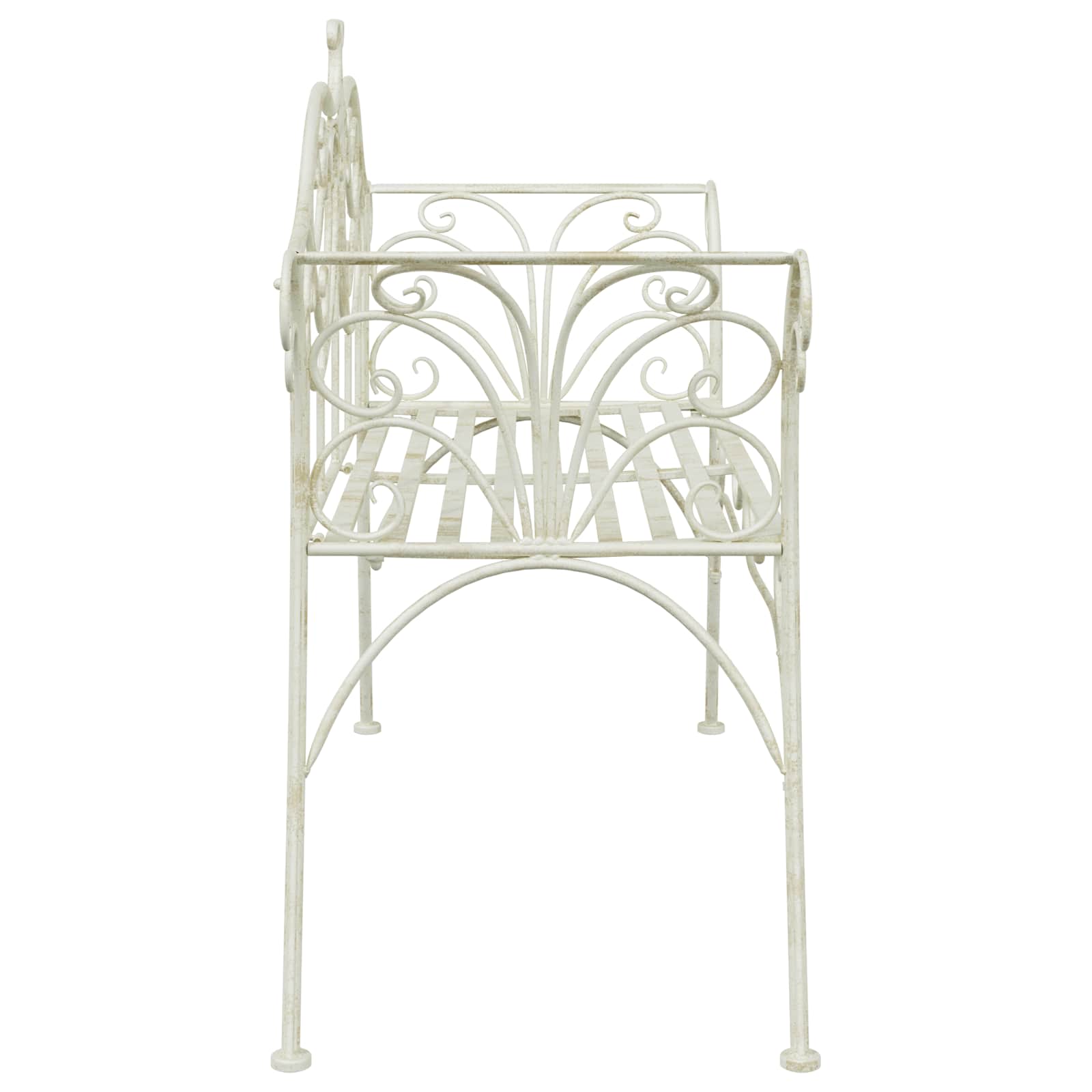 Vrtna klupa 2-Broj sjedala 130 x 47 x 90 cm Čelik Antič White