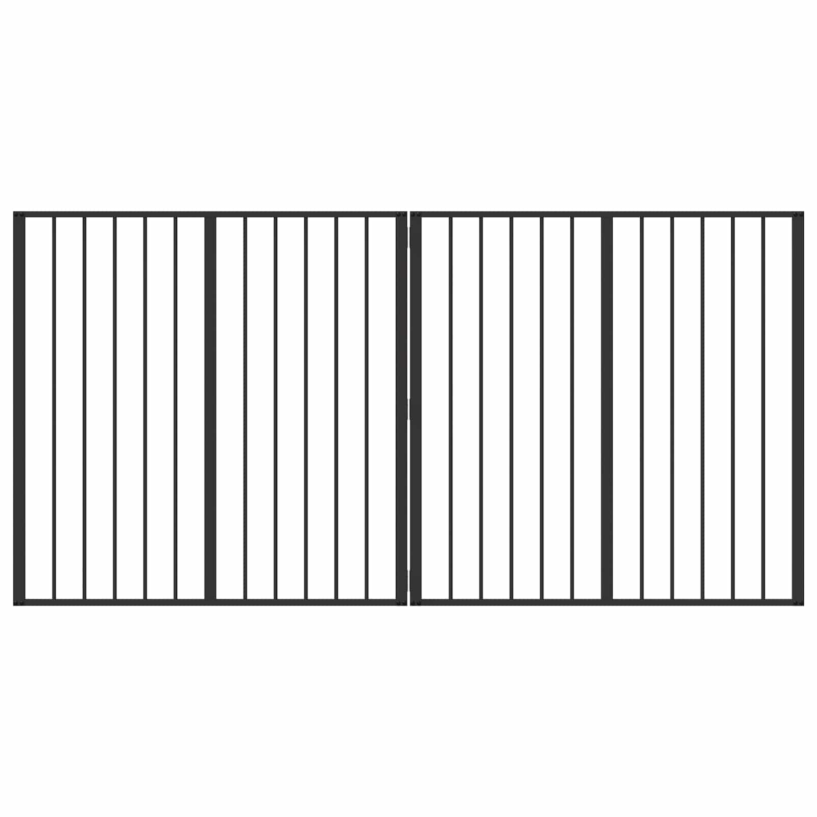 Vrata za pse 2 pcs Crna 100 x 100 cm Cinkani čelik