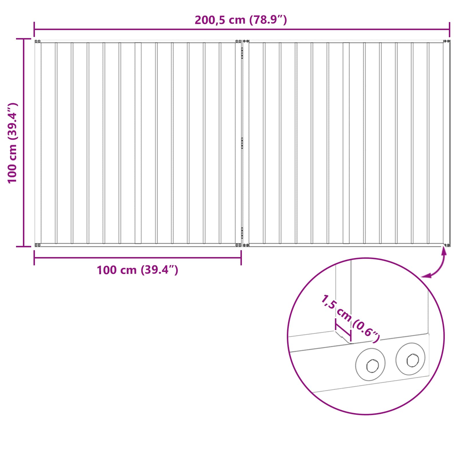 Vrata za pse 2 pcs Crna 100 x 100 cm Cinkani čelik