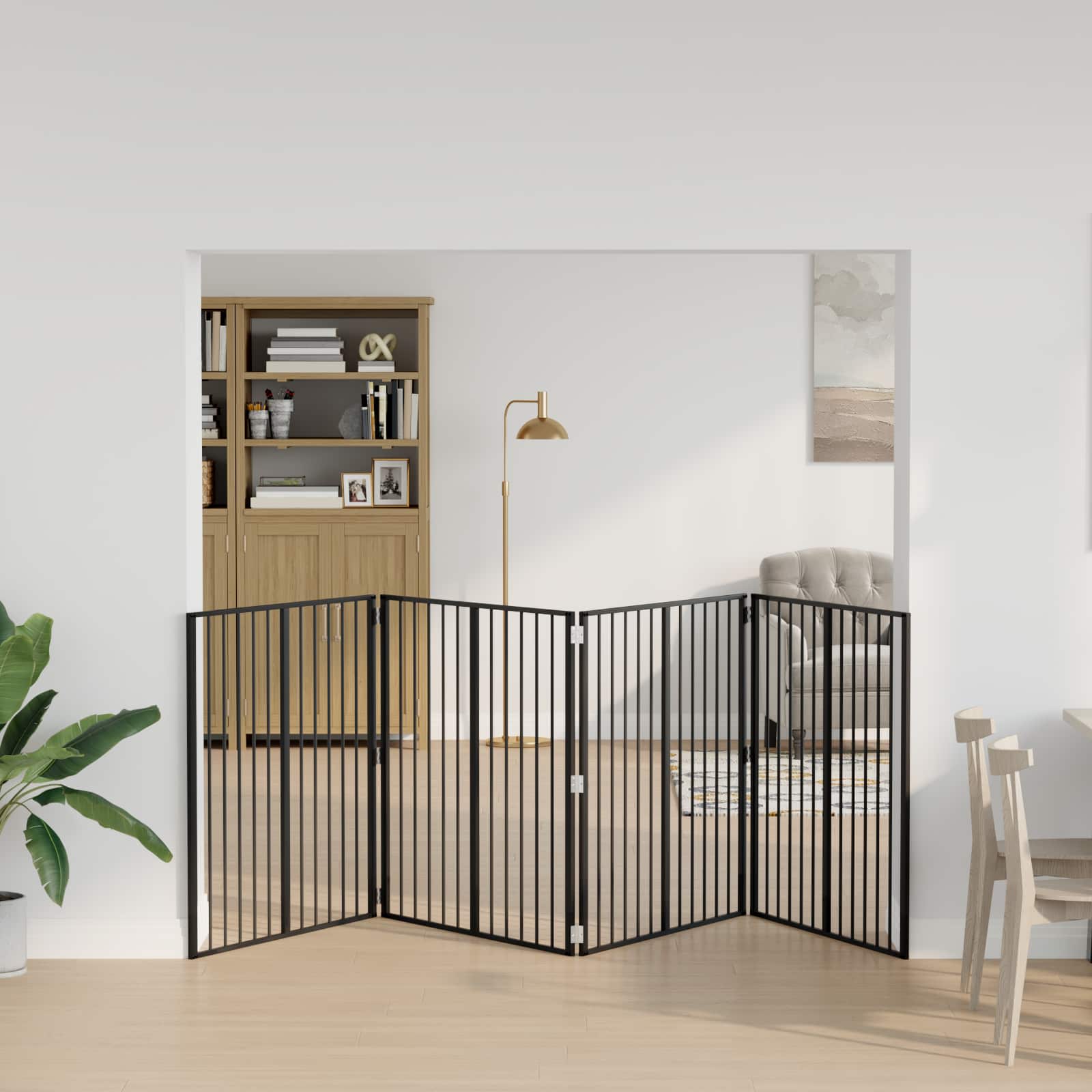 Vrata za pse 4 pcs Crna 100 x 100 cm Cinkani čelik