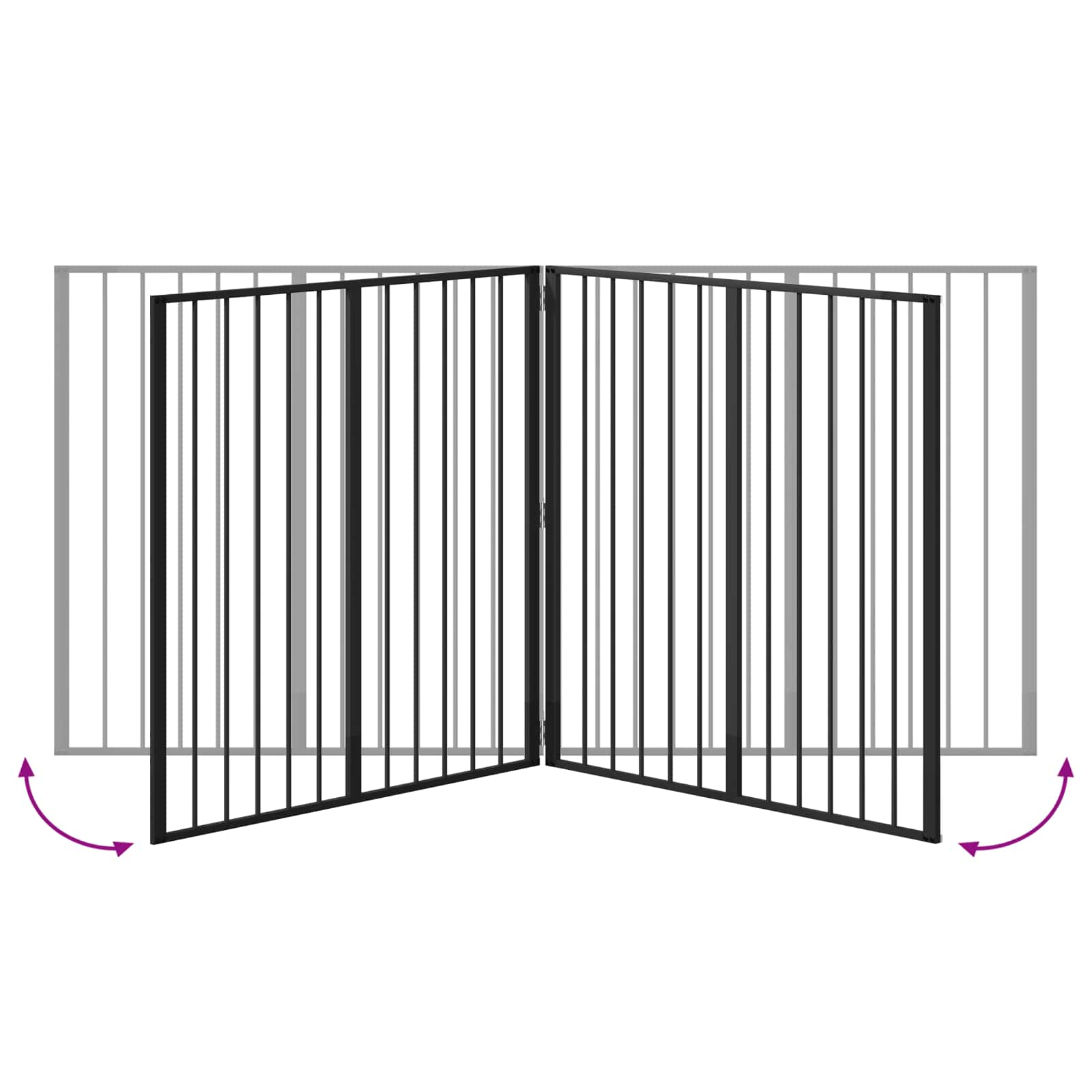 Vrata za pse 4 pcs Crna 100 x 100 cm Cinkani čelik