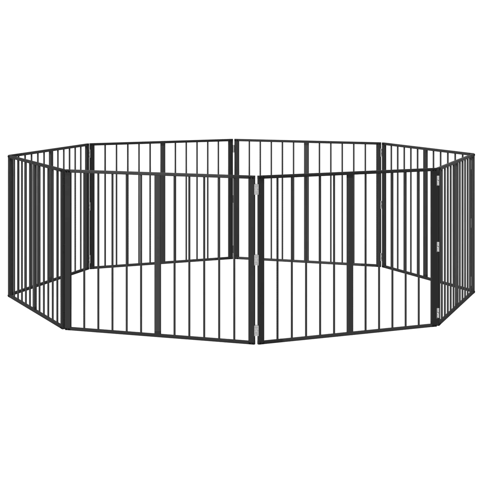 Vrata za pse 8 pcs Crna 100 x 80 cm Cinkani čelik