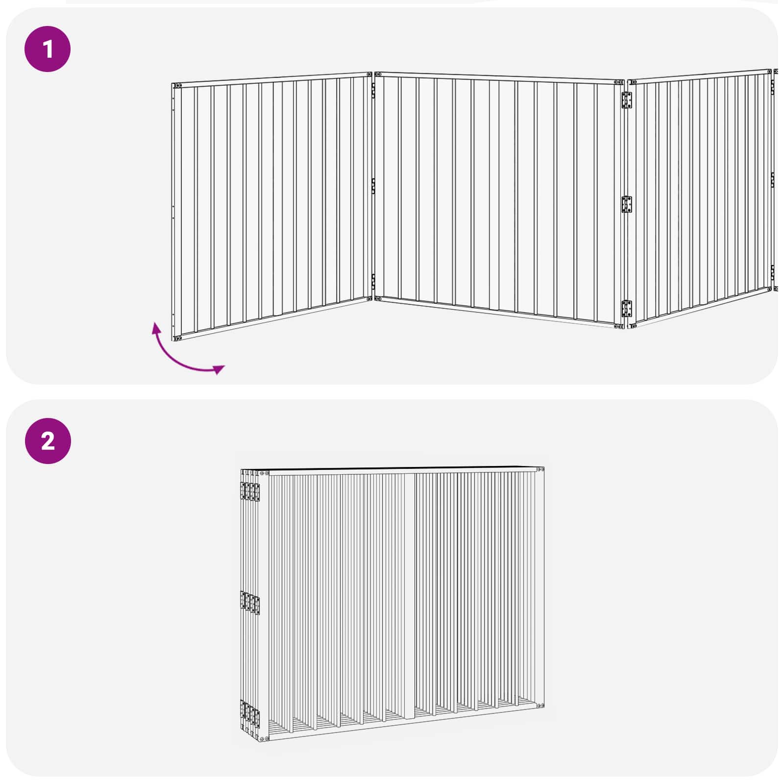 Vrata za pse 8 pcs Crna 100 x 80 cm Cinkani čelik