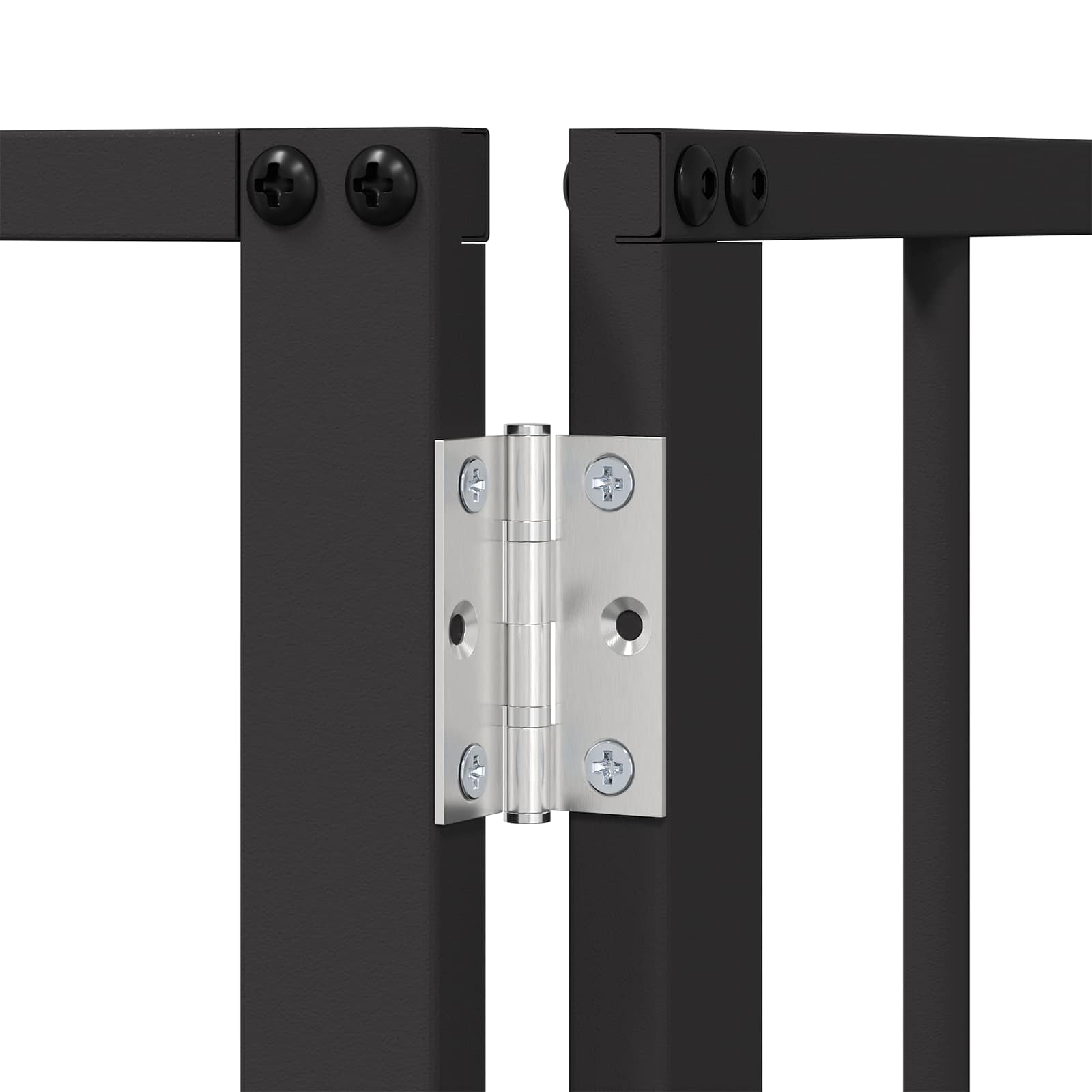 Vrata za pse 2 pcs Crna 80 x 100 cm Cinkani čelik