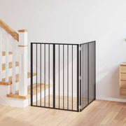 Vrata za pse 2 pcs Crna 80 x 100 cm Cinkani čelik