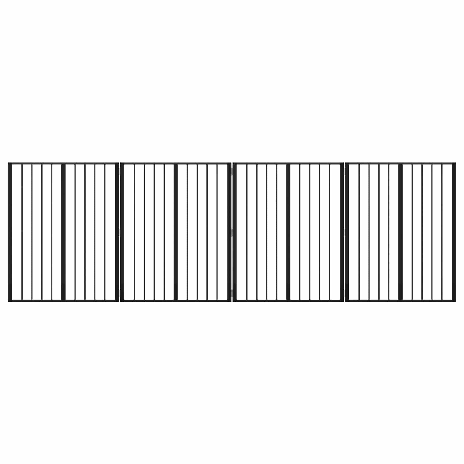 Vrata za pse 4 pcs Crna 80 x 100 cm Cinkani čelik