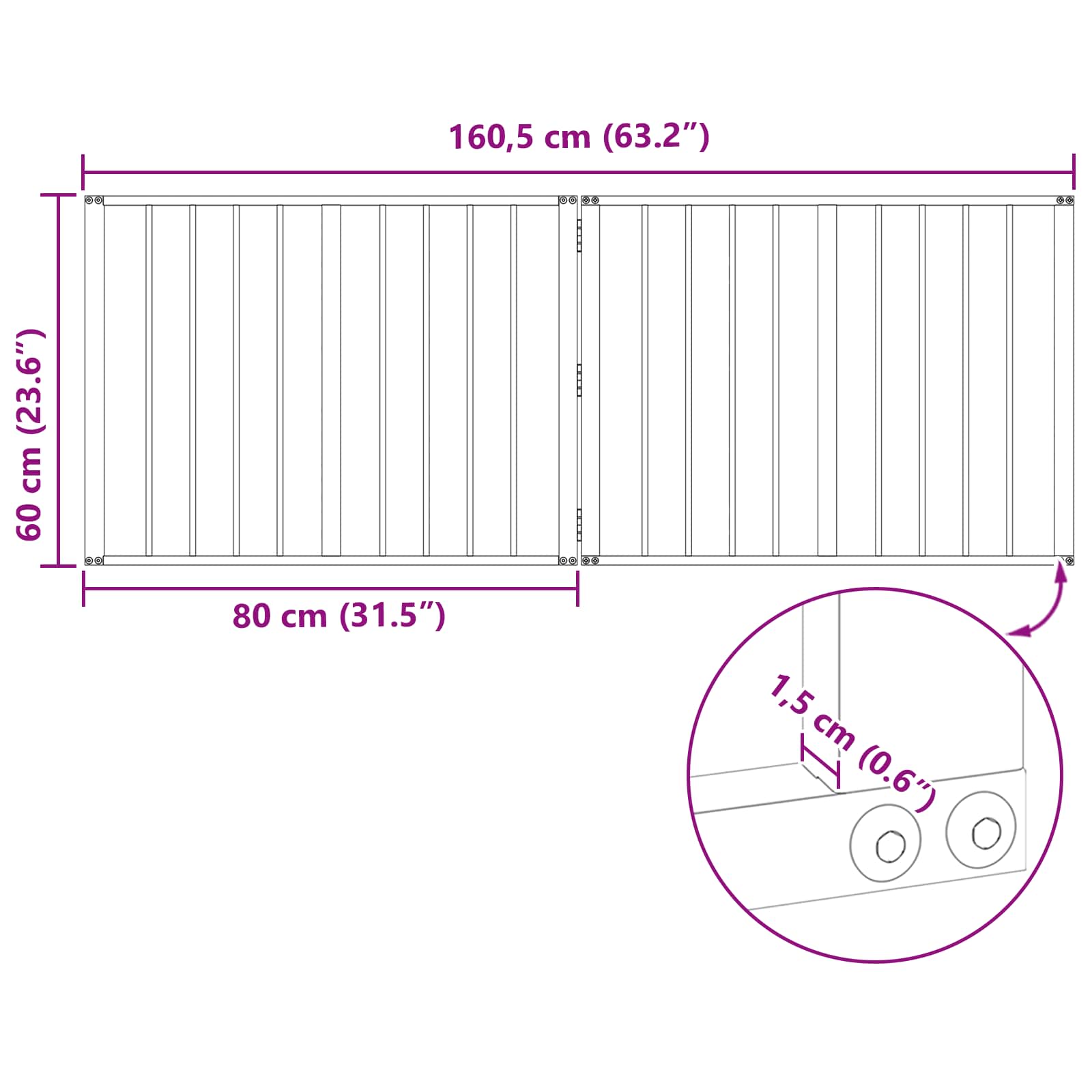 Vrata za pse 2 pcs Crna 80 x 60 cm Cinkani čelik