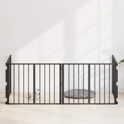 Vrata za pse 4 pcs Crna 80 x 60 cm Cinkani čelik