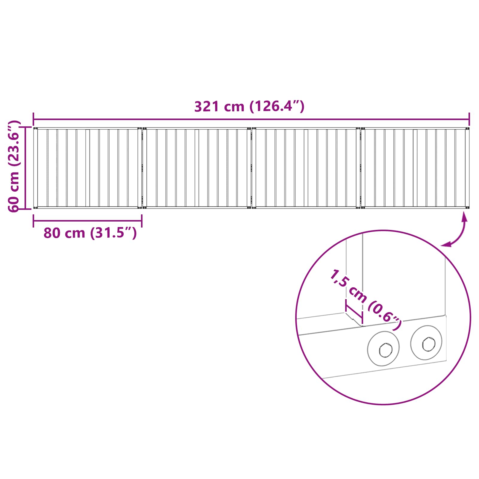 Vrata za pse 4 pcs Crna 80 x 60 cm Cinkani čelik
