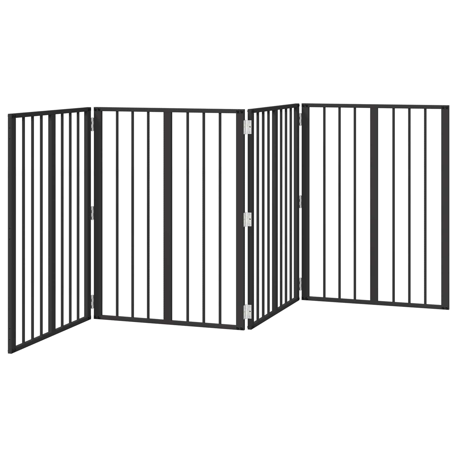 Vrata za pse 4 pcs Crna 60 x 80 cm Cinkani čelik