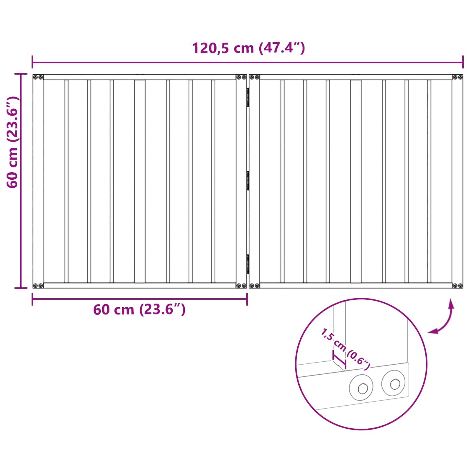 Vrata za pse 2 pcs Crna 60 x 60 cm Cinkani čelik
