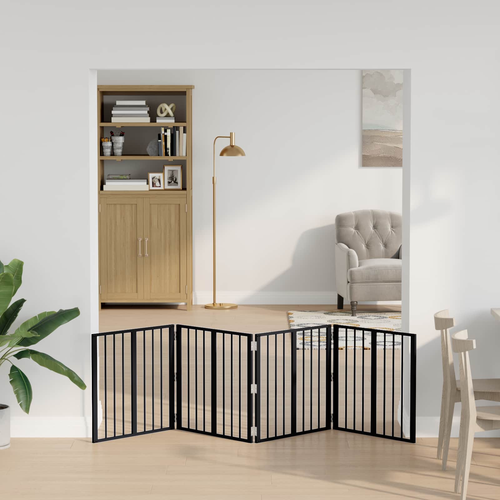 Vrata za pse 4 pcs Crna 60 x 60 cm Cinkani čelik