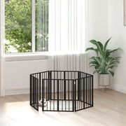 Vrata za pse 6 pcs Crna 60 x 60 cm Cinkani čelik
