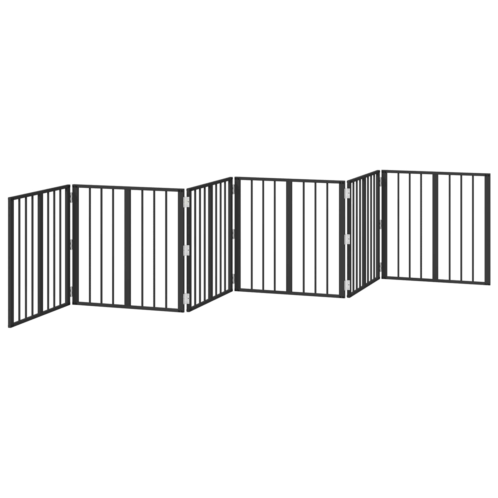 Vrata za pse 6 pcs Crna 60 x 60 cm Cinkani čelik