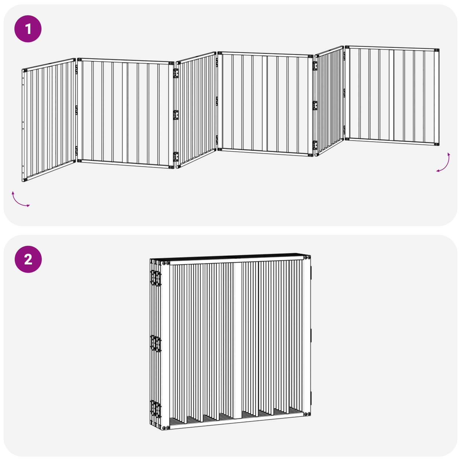 Vrata za pse 6 pcs Crna 60 x 60 cm Cinkani čelik