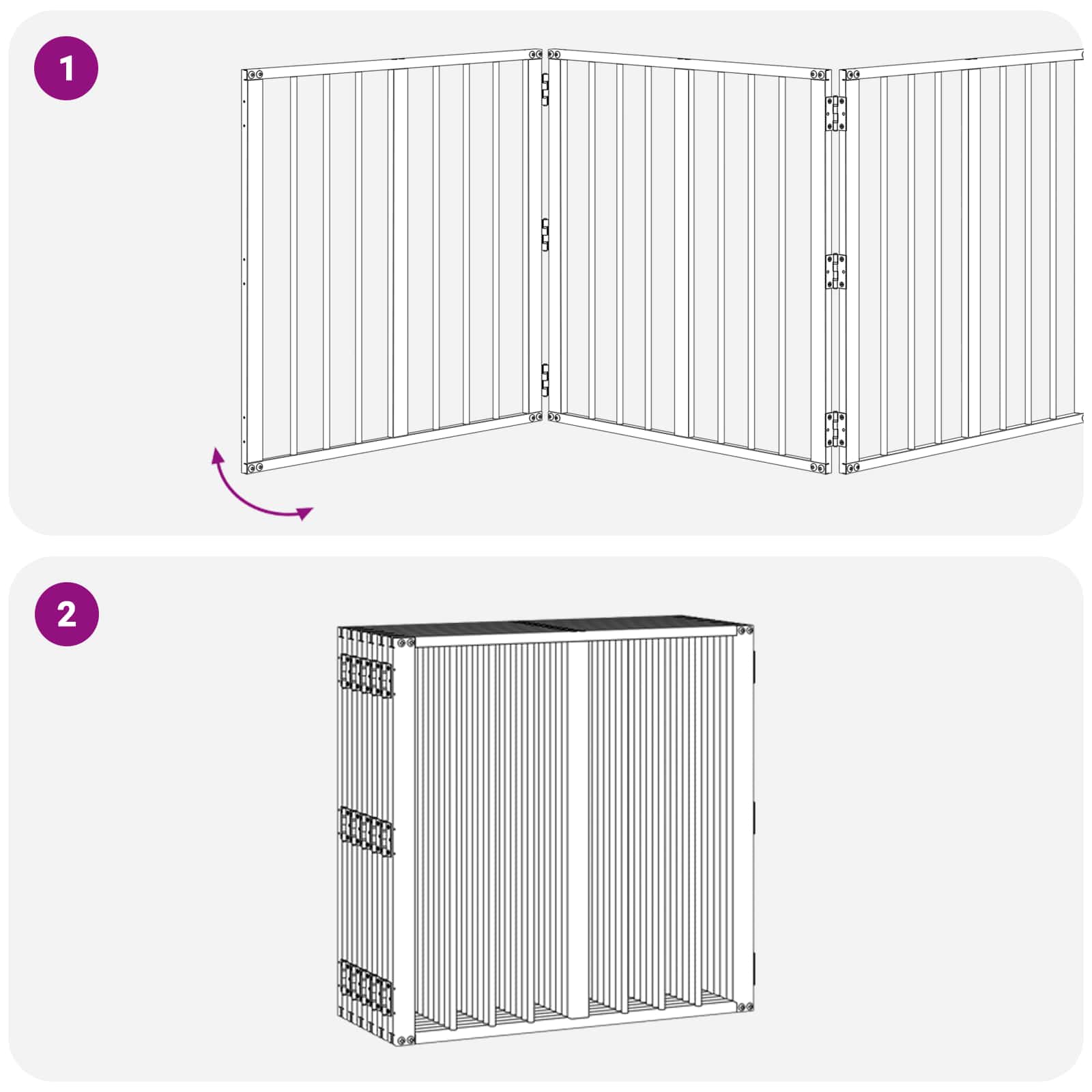 Vrata za pse 12 pcs Crna 60 x 60 cm Cinkani čelik