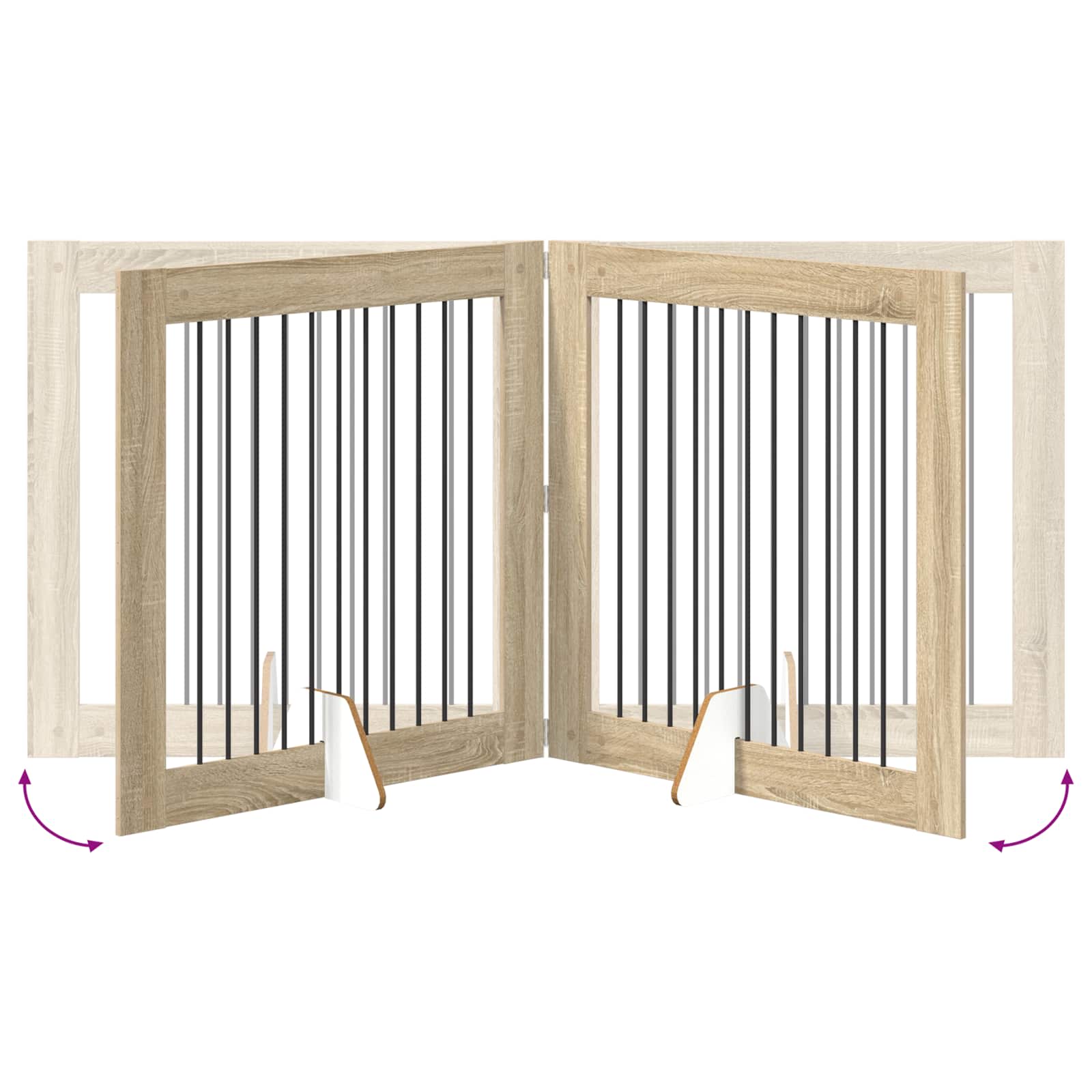 Vrata za pse s postoljem 2 pcs Hrast sonoma 100 x 100 cm