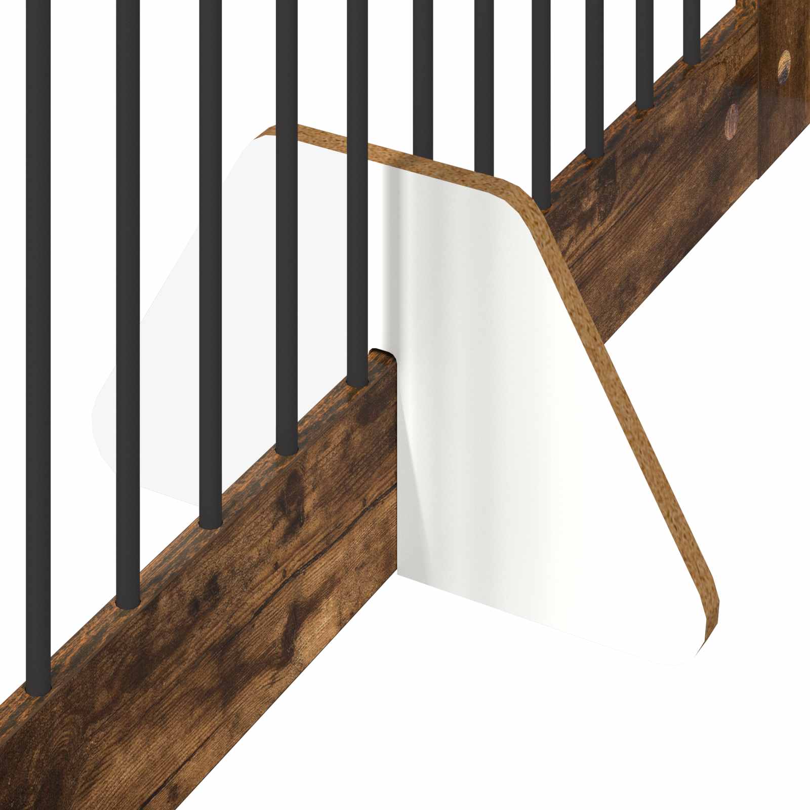 Vrata za pse s postoljem 2 pcs Dimljeni hrast 100 x 100 cm