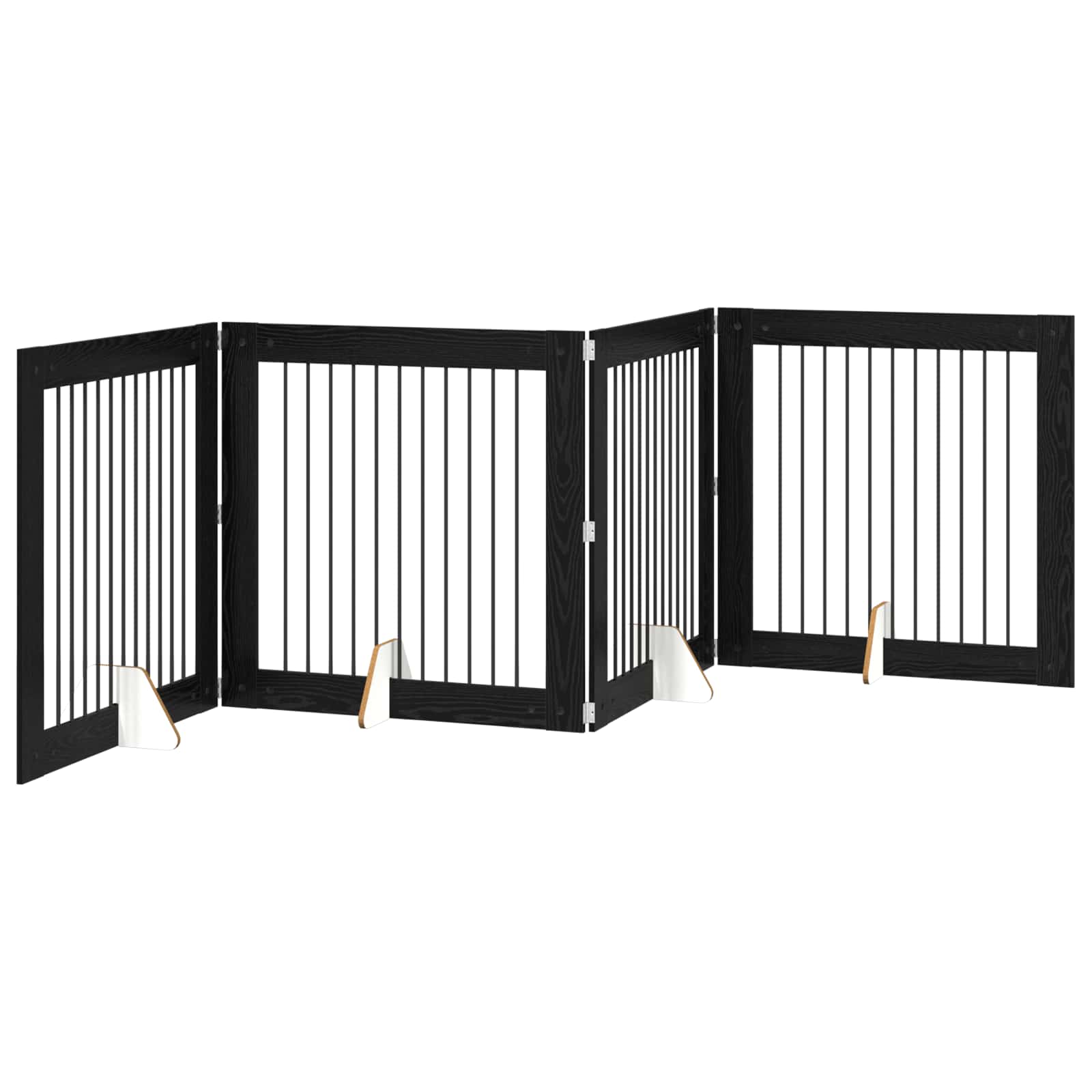 Vrata za pse s postoljem 4 pcs Crni hrast 100 x 100 cm