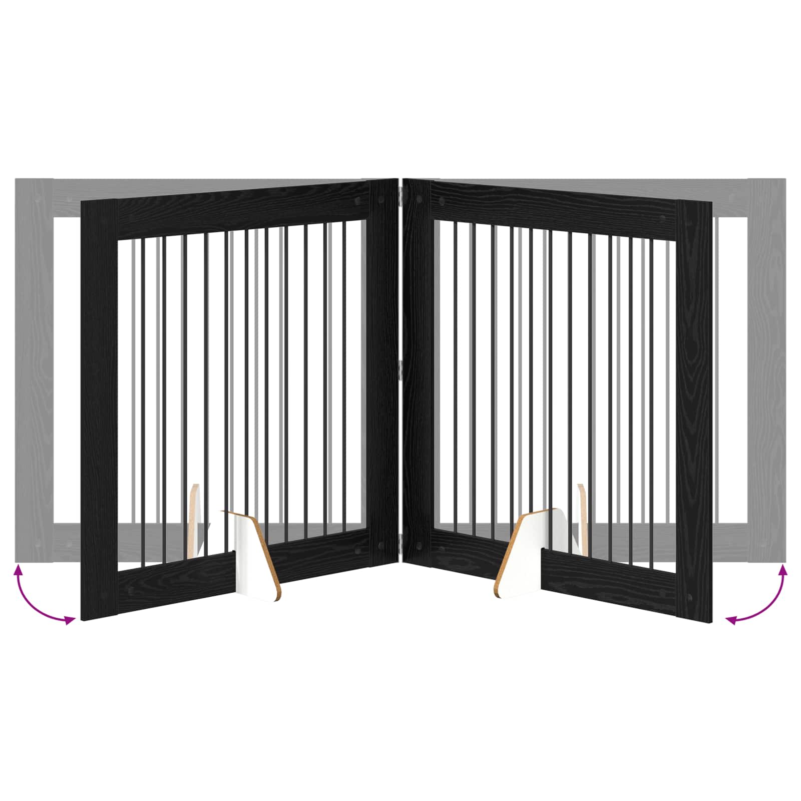 Vrata za pse s postoljem 4 pcs Crni hrast 100 x 100 cm