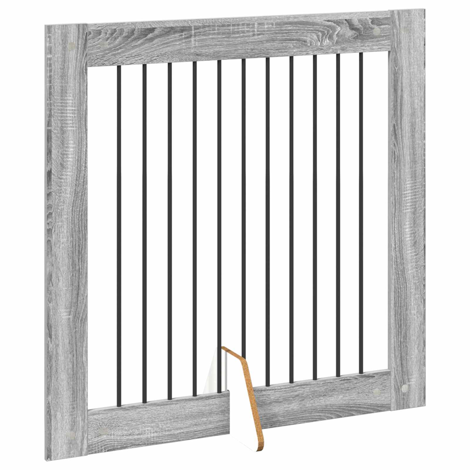 Vrata za pse s postoljem 4 pcs Siva sonoma 100 x 100 cm
