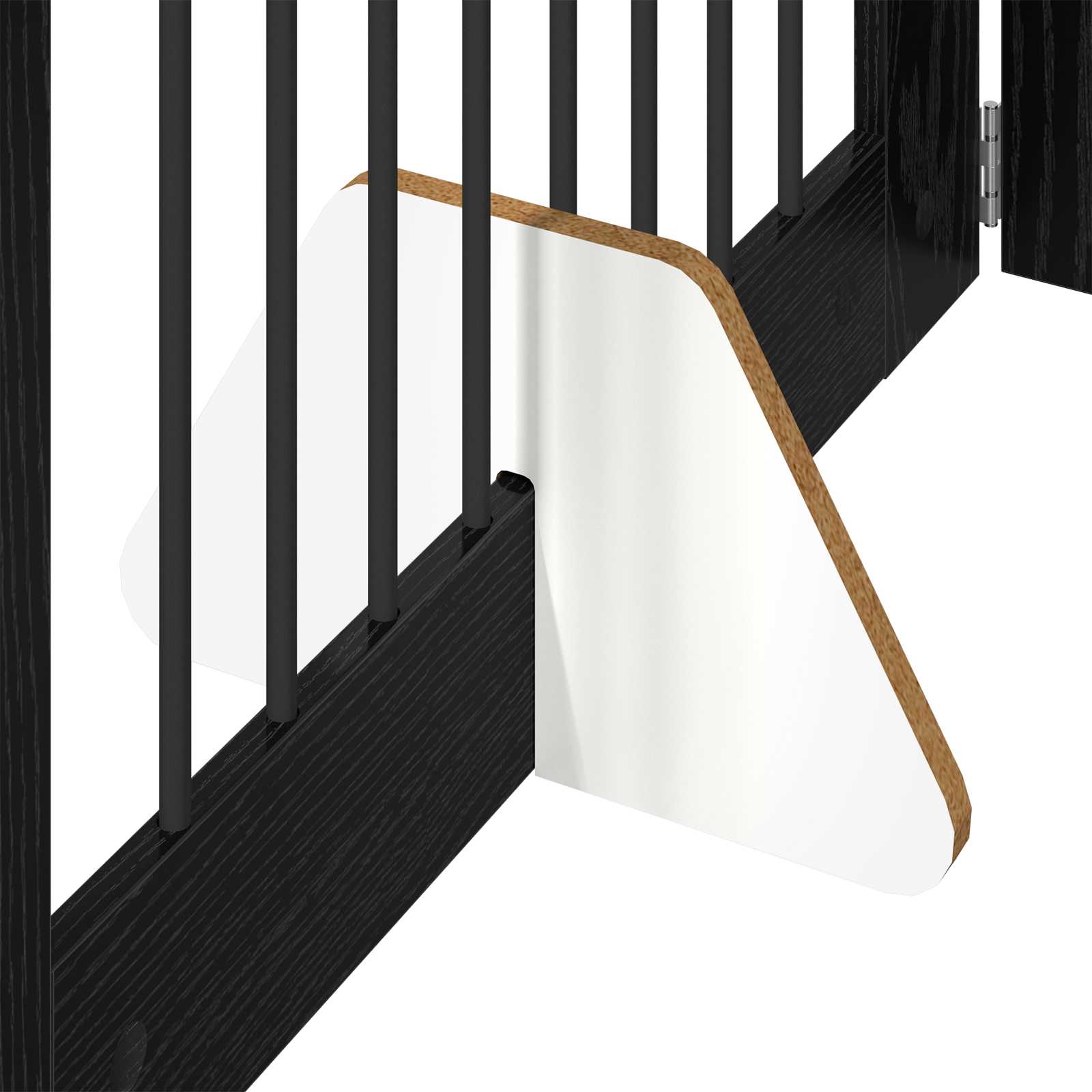 Vrata za pse s postoljem 4 pcs Crni hrast 80 x 100 cm