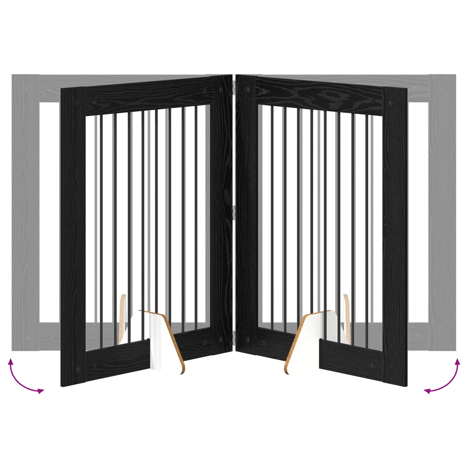 Vrata za pse s postoljem 4 pcs Crni hrast 80 x 100 cm