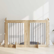 Vrata za pse s postoljem 4 pcs Hrast sonoma 80 x 100 cm