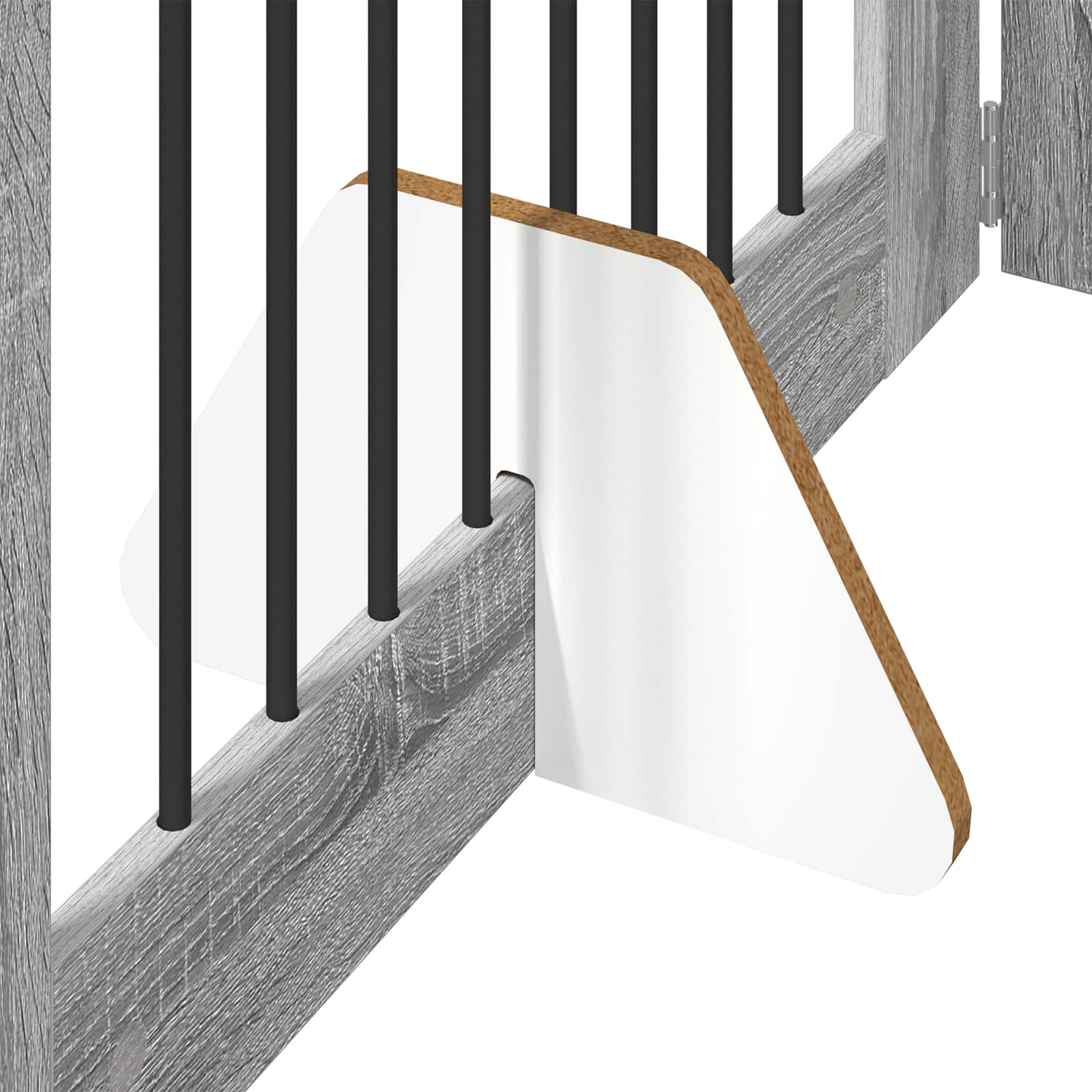 Vrata za pse s postoljem 4 pcs Siva sonoma 80 x 100 cm