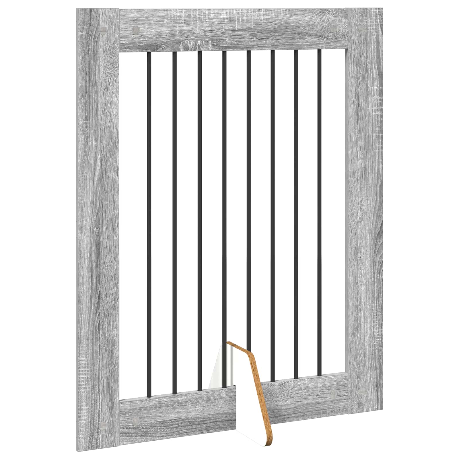Vrata za pse s postoljem 4 pcs Siva sonoma 80 x 100 cm