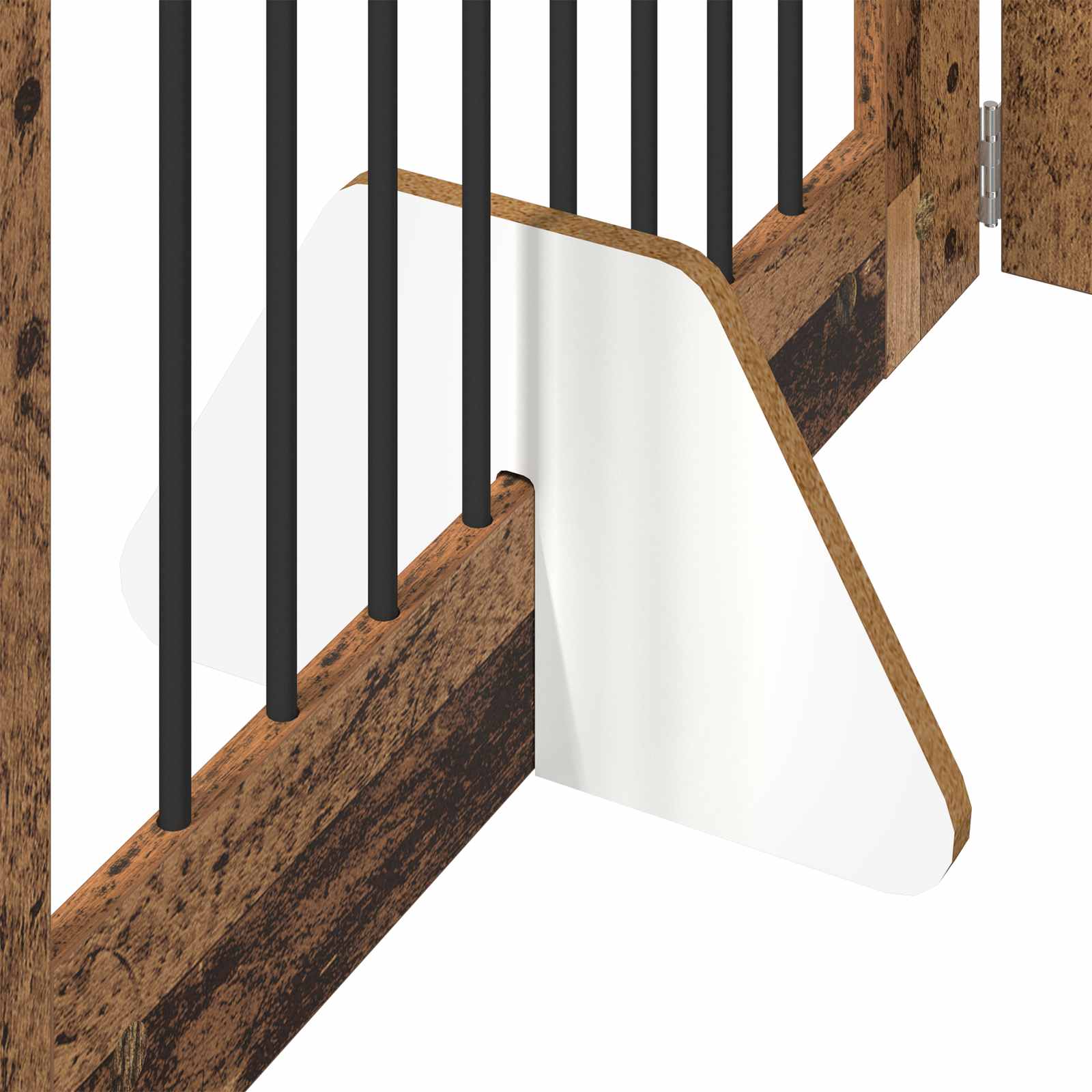 Vrata za pse s postoljem 4 pcs Staro drvo 80 x 100 cm