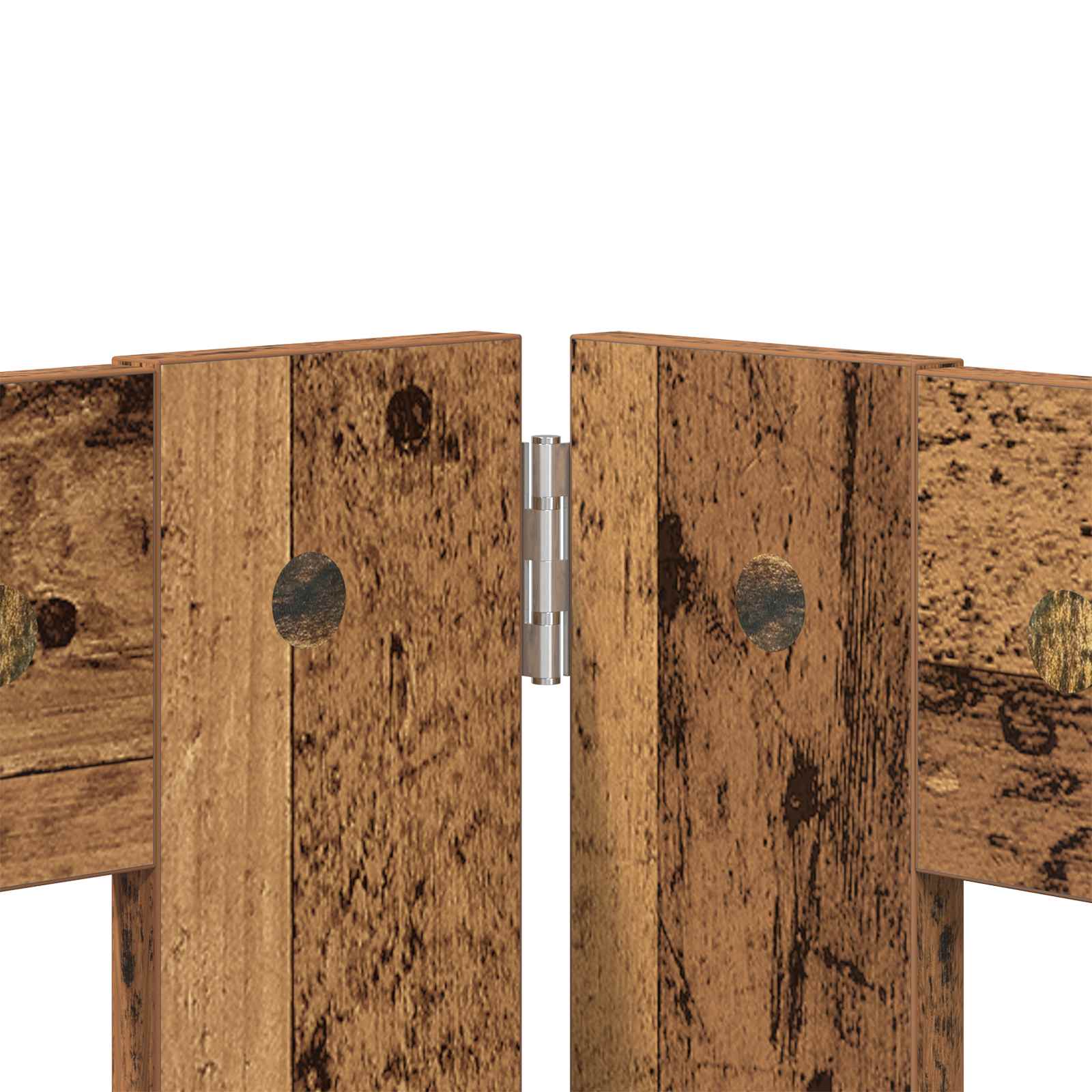 Vrata za pse s postoljem 2 pcs Staro drvo 100 x 80 cm
