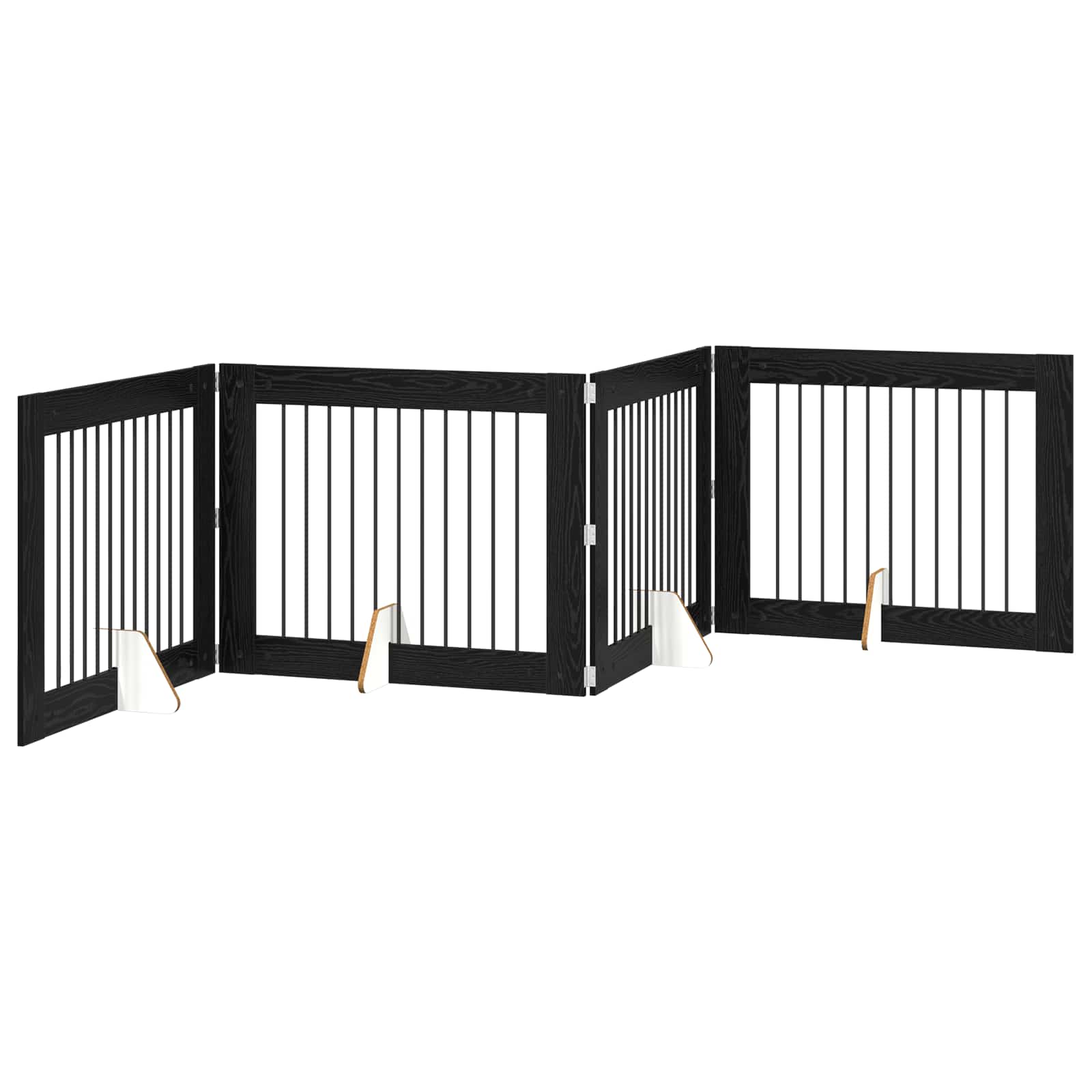 Vrata za pse s postoljem 4 pcs Crni hrast 100 x 80 cm