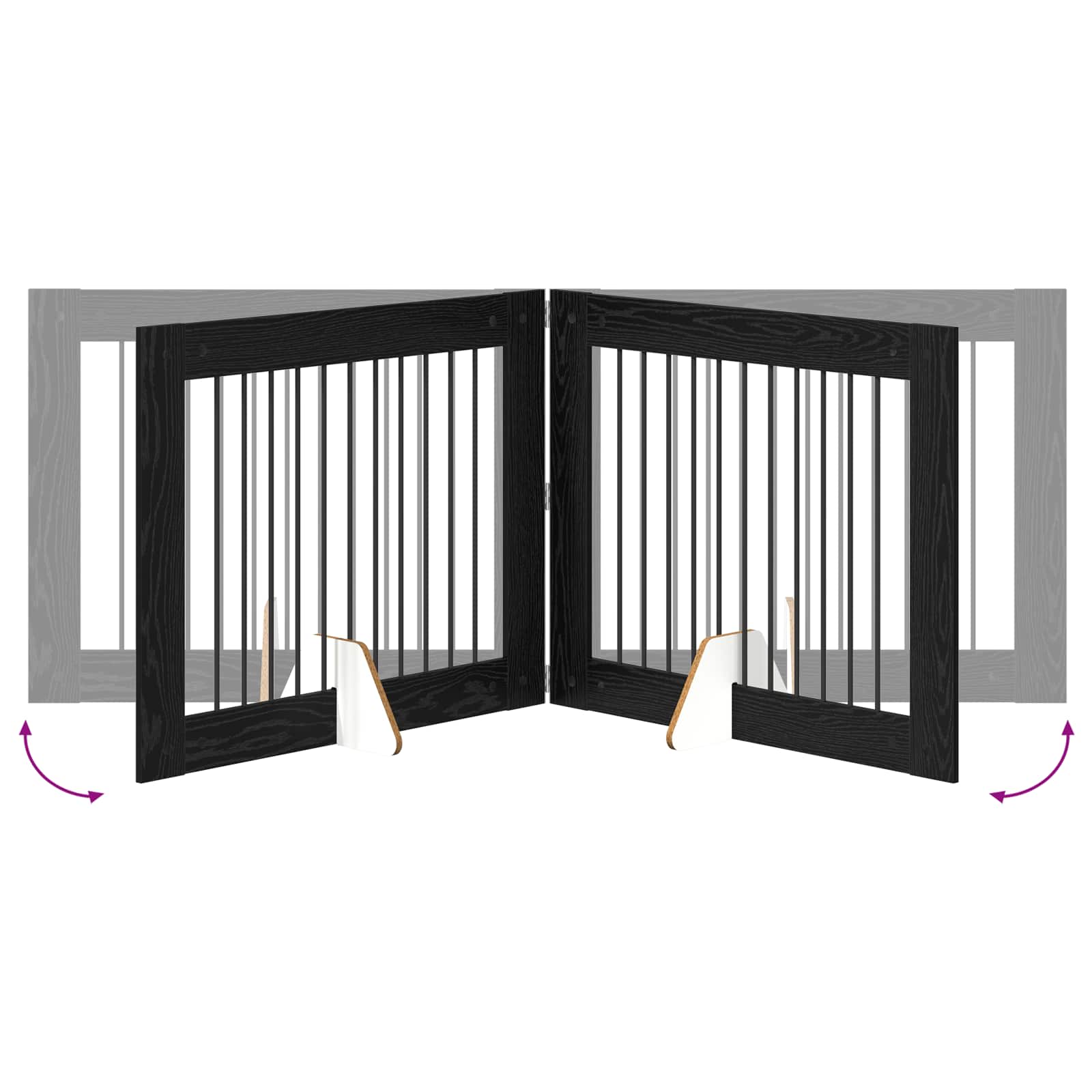 Vrata za pse s postoljem 4 pcs Crni hrast 100 x 80 cm