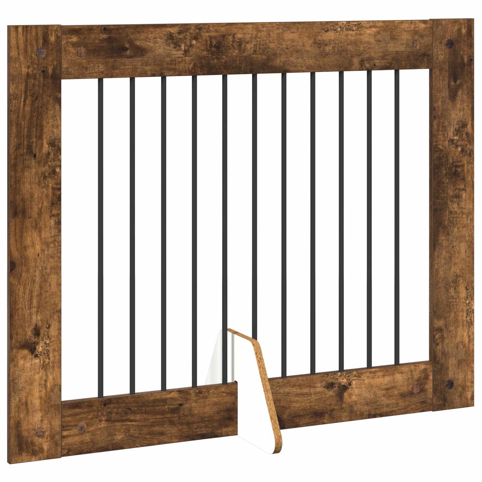 Vrata za pse s postoljem 4 pcs Dimljeni hrast 100 x 80 cm