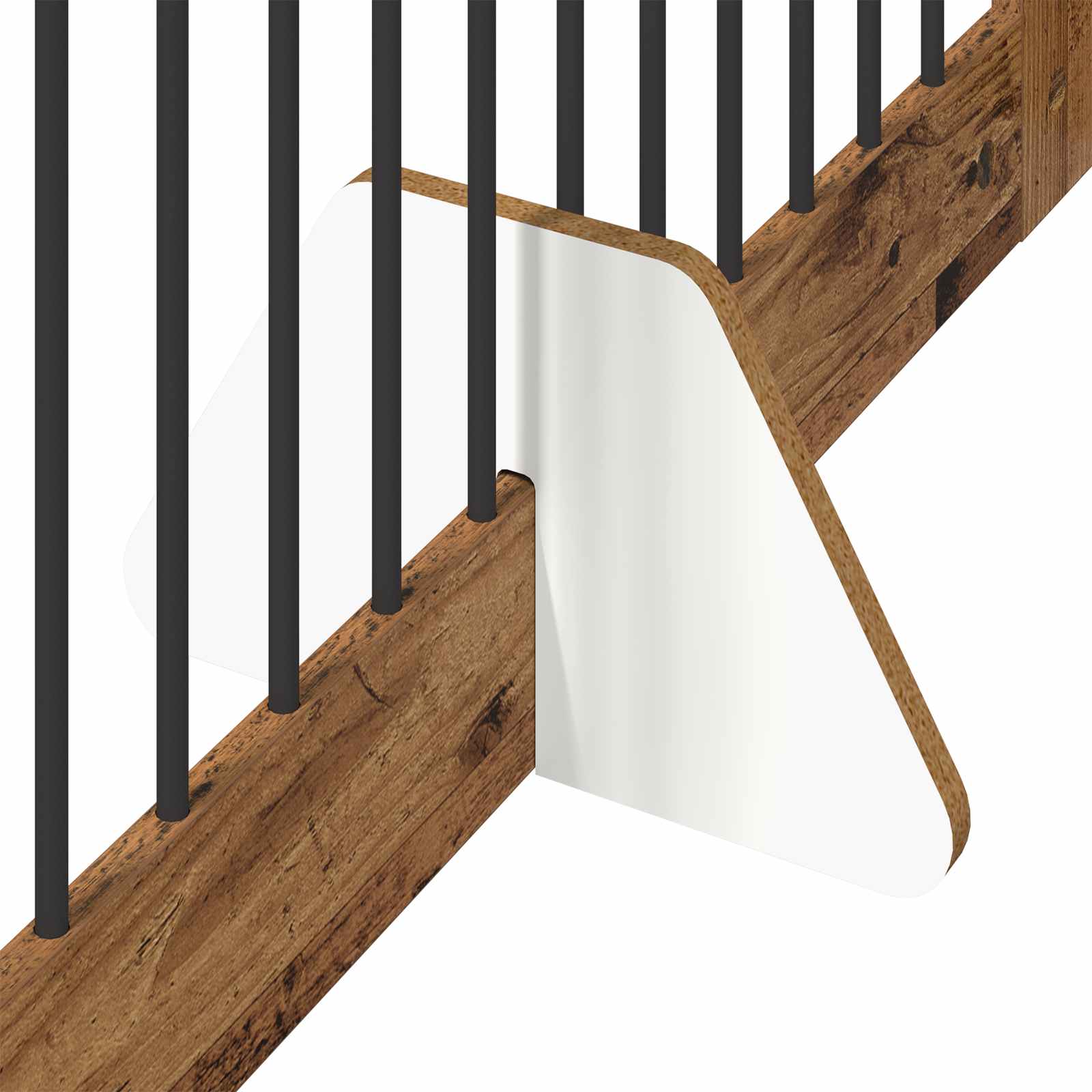 Vrata za pse s postoljem 4 pcs Staro drvo 100 x 80 cm