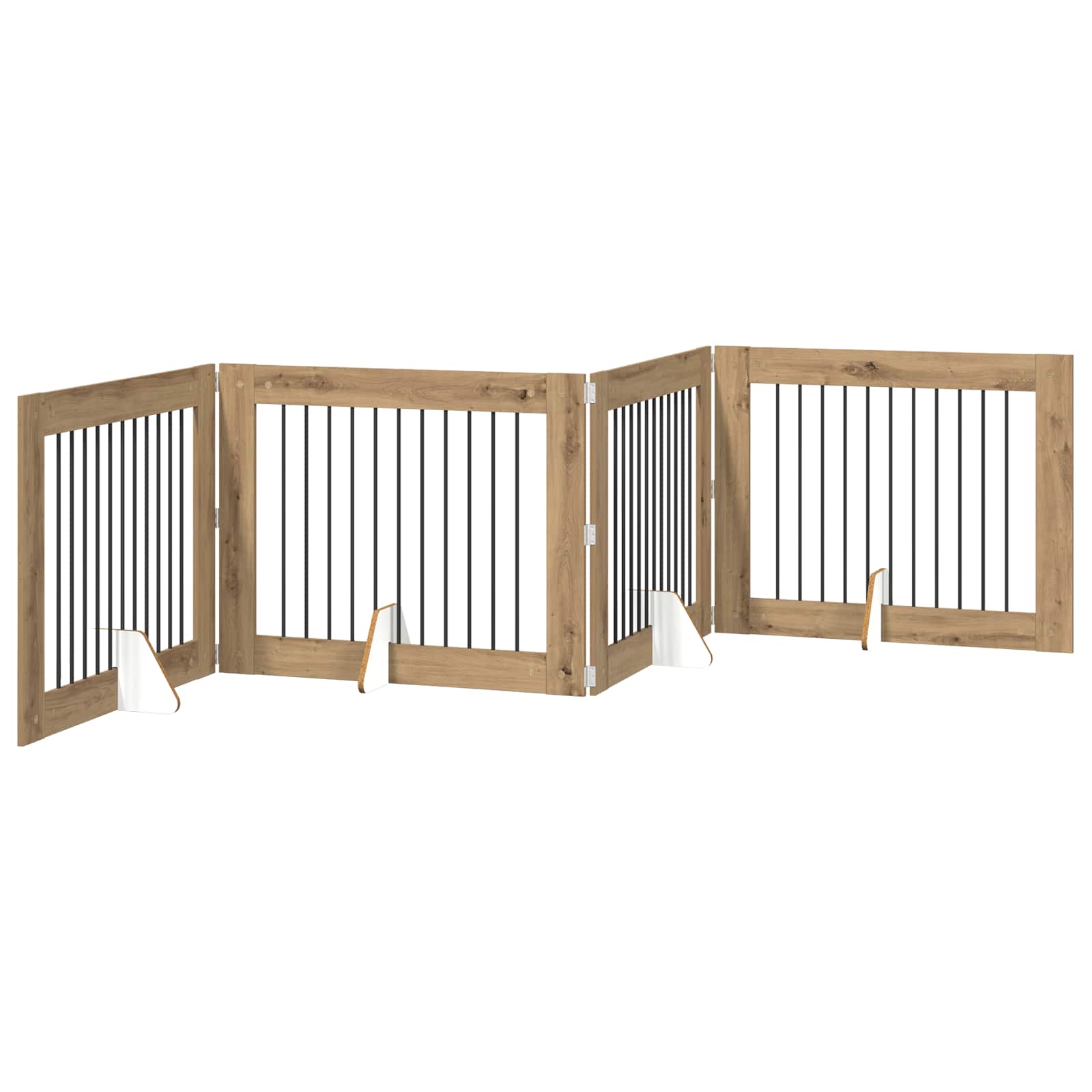 Vrata za pse s postoljem 4 pcs Hrast artisan 100 x 80 cm