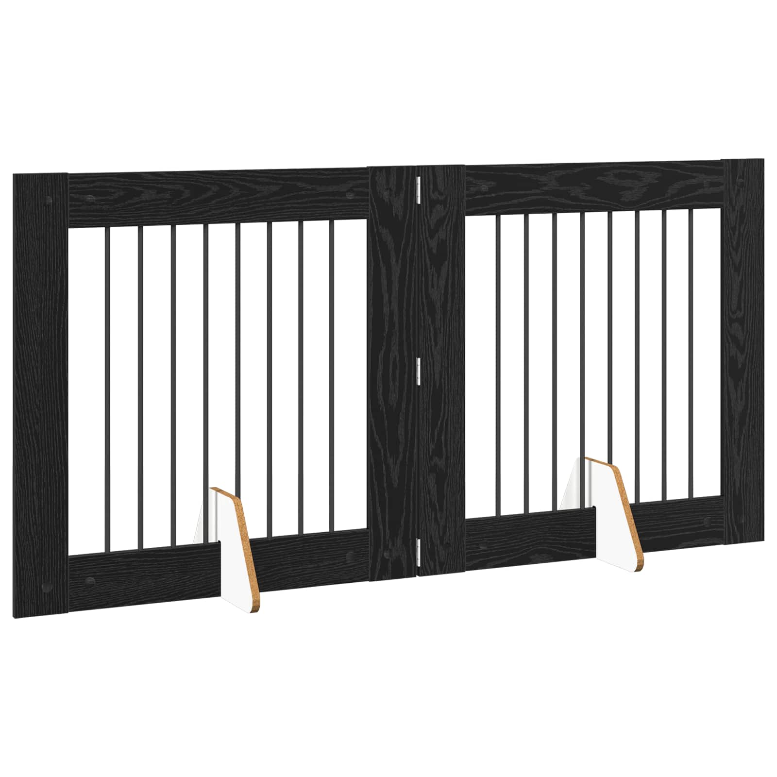 Vrata za pse s postoljem 2 pcs Crni hrast 80 x 80 cm