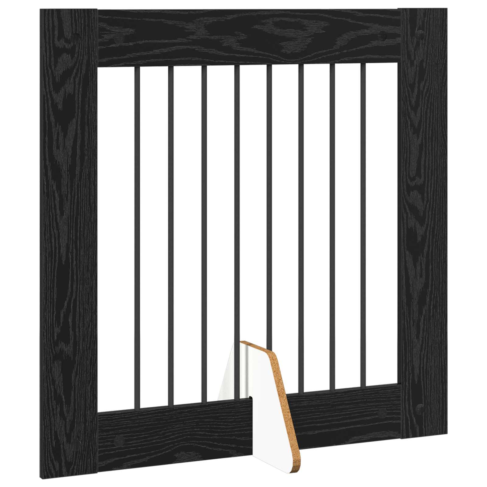 Vrata za pse s postoljem 4 pcs Crni hrast 80 x 80 cm