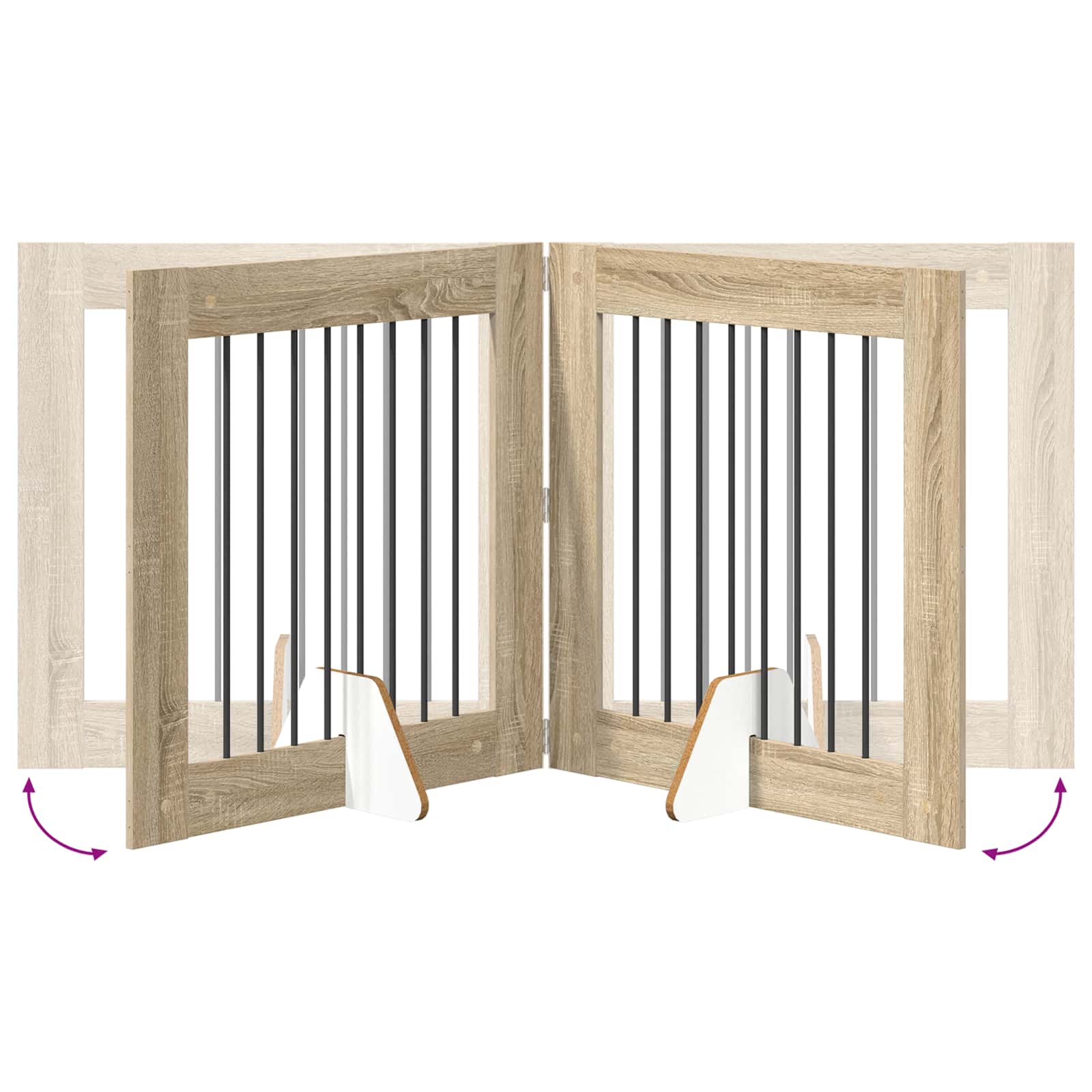 Vrata za pse s postoljem 4 pcs Hrast sonoma 80 x 80 cm
