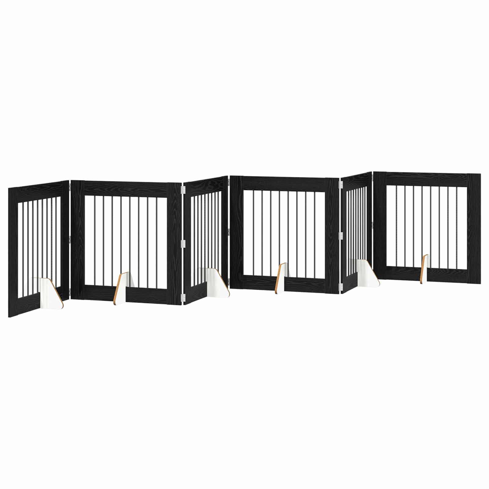 Vrata za pse s postoljem 6 pcs Crni hrast 80 x 80 cm