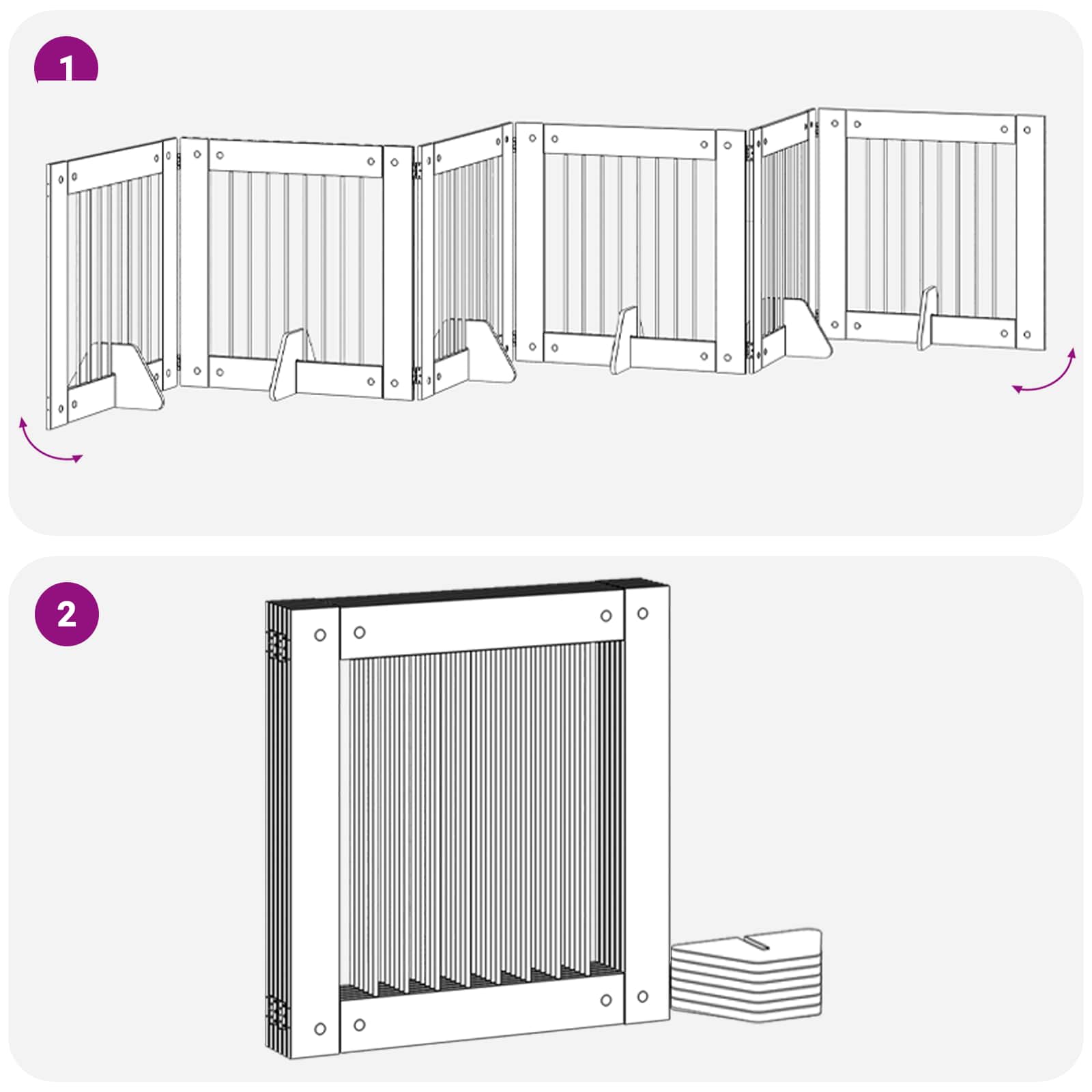 Vrata za pse s postoljem 6 pcs Crni hrast 80 x 80 cm