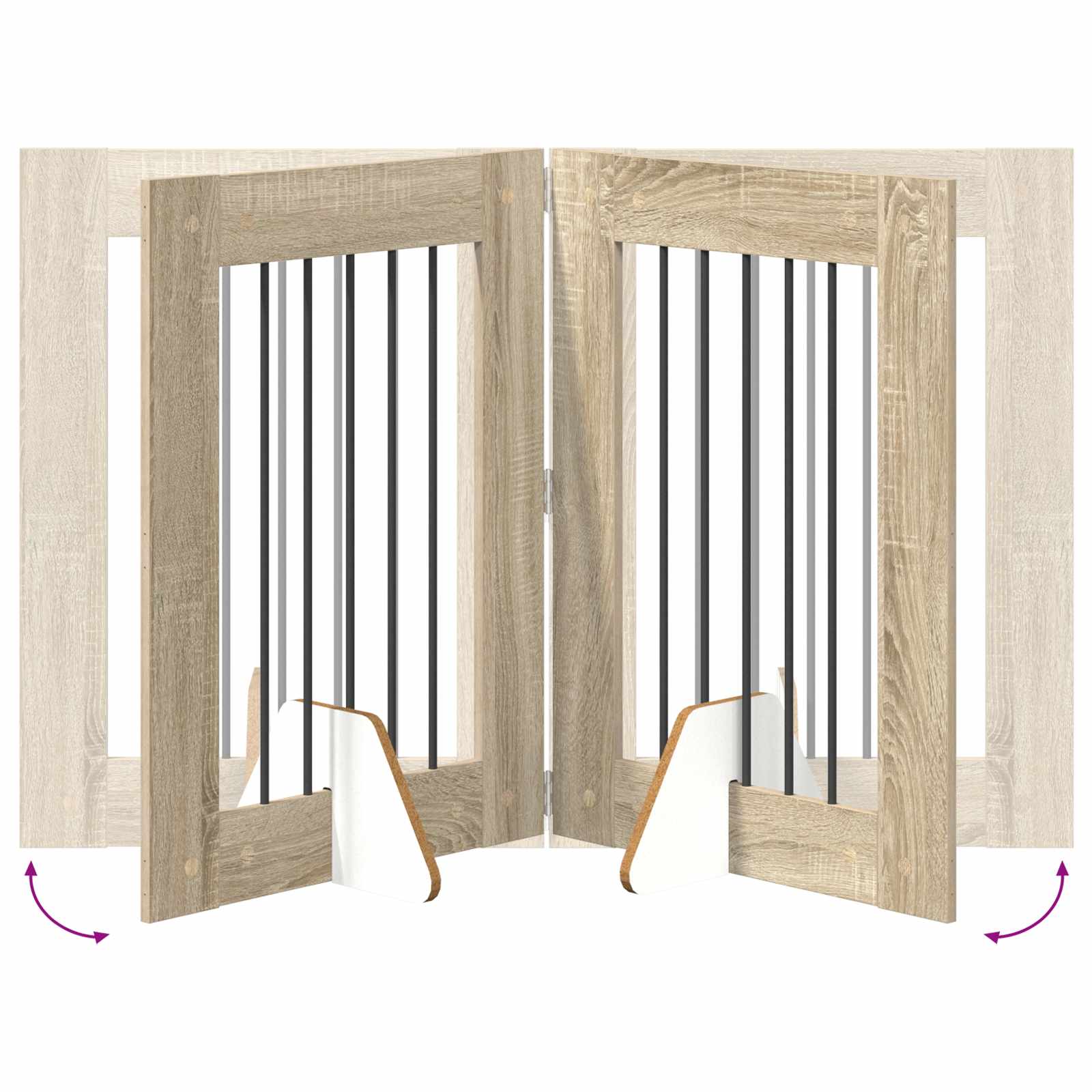 Vrata za pse s postoljem 2 pcs Hrast sonoma 60 x 80 cm
