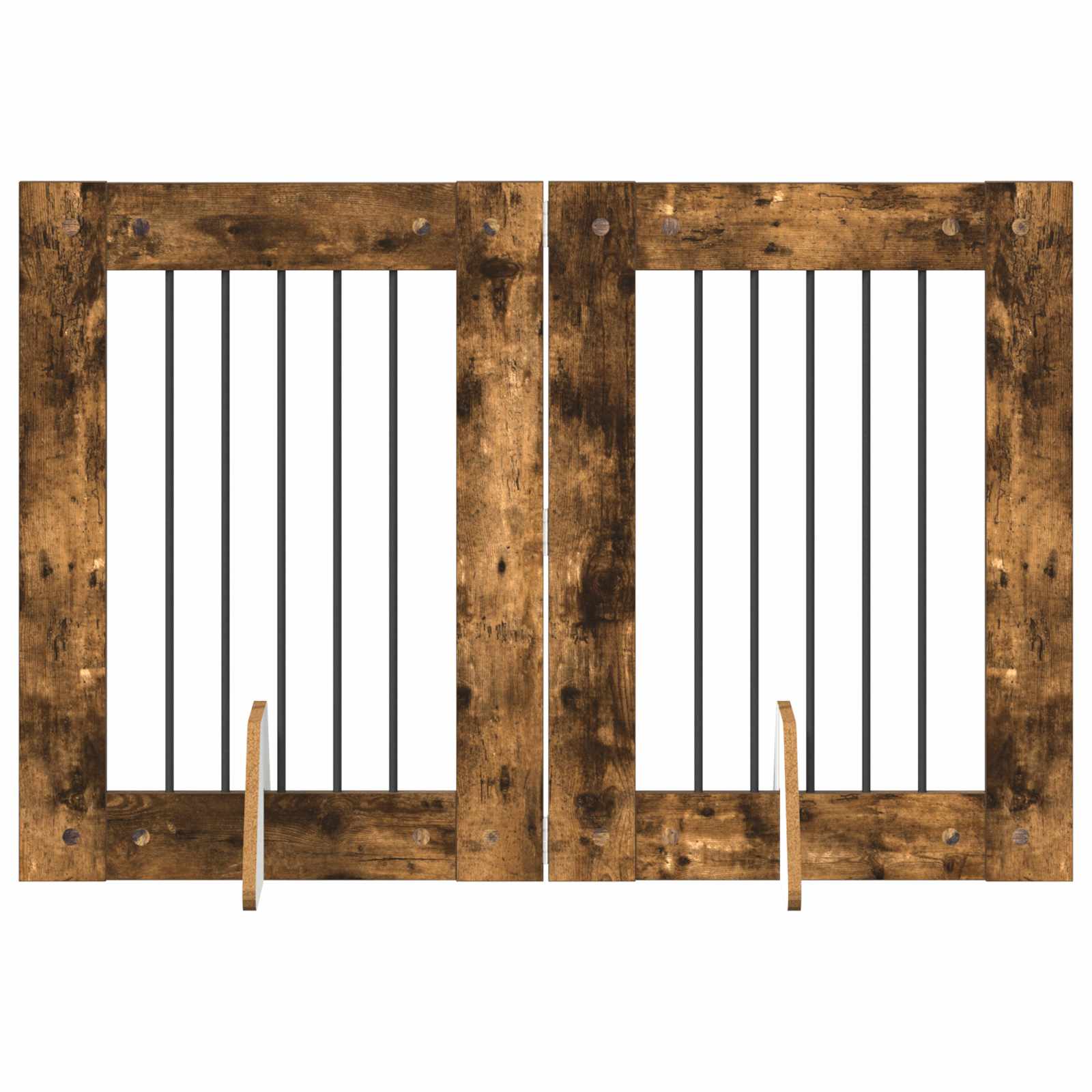 Vrata za pse s postoljem 2 pcs Dimljeni hrast 60 x 80 cm